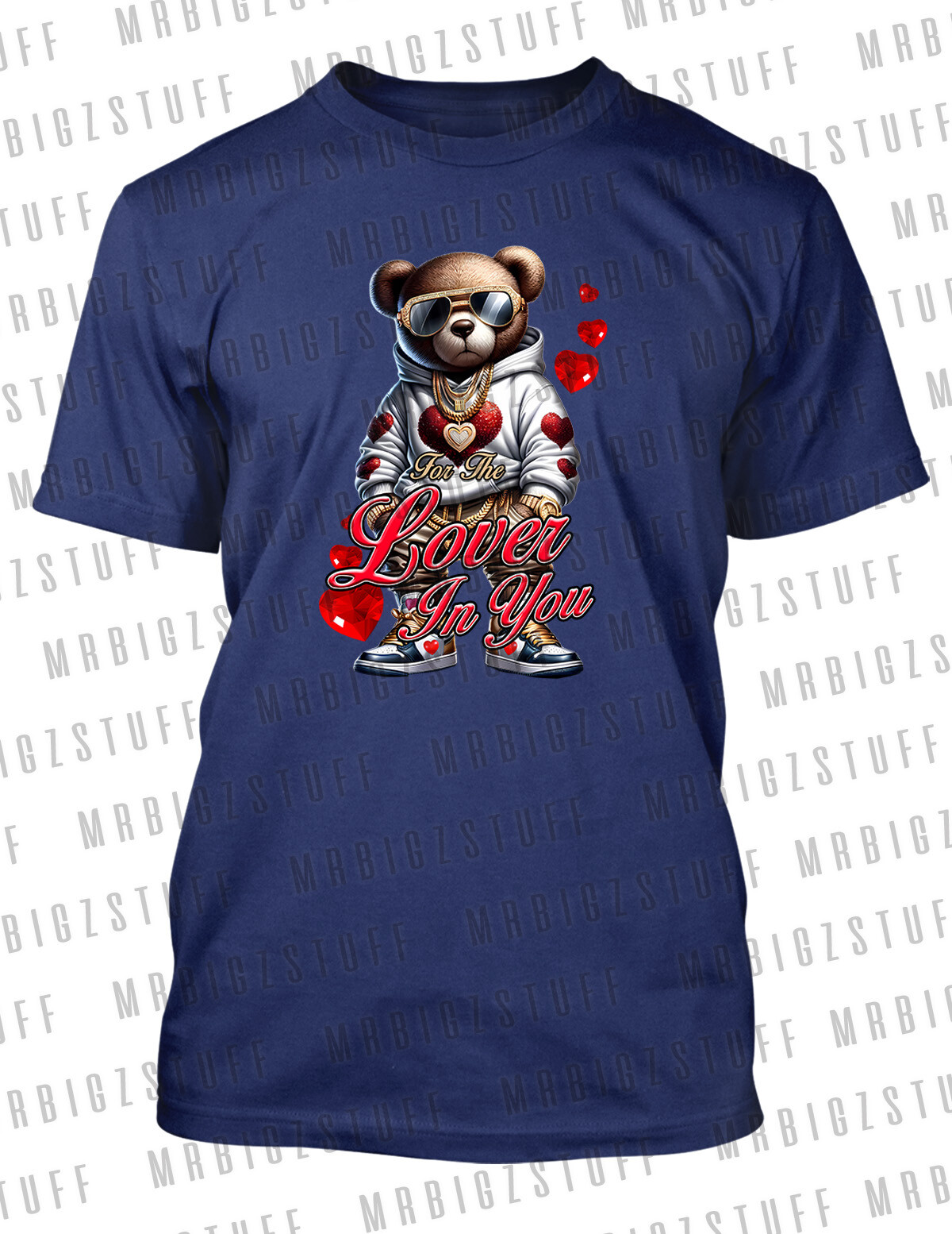 Valentine’s Day Tee Shirt Teddy Bear Love Hip Hop Pro Club Shaka RTP Big Tall SM