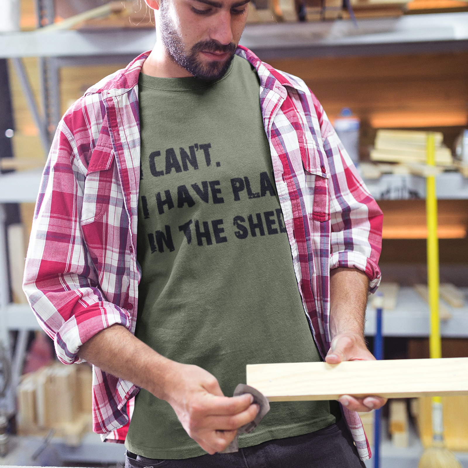I Can’t have Plans In The Shed Have T Shirt Slogan Birthday Dad Funny Handyma…