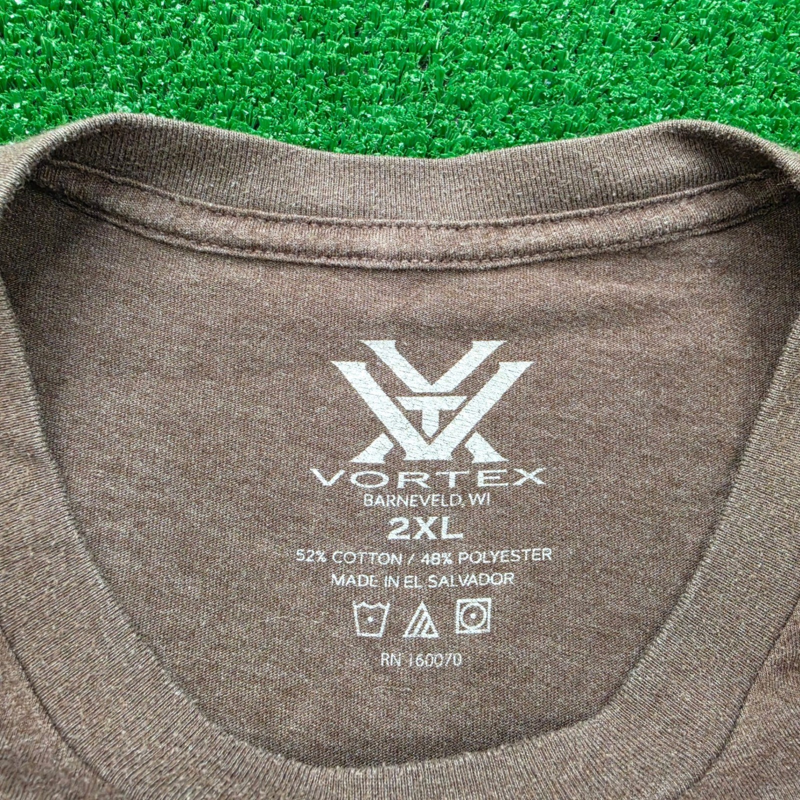 Vortex Optics Camo Logo Graphic Tshirt Mens 2XL Brown Short Sleeve Outdoors