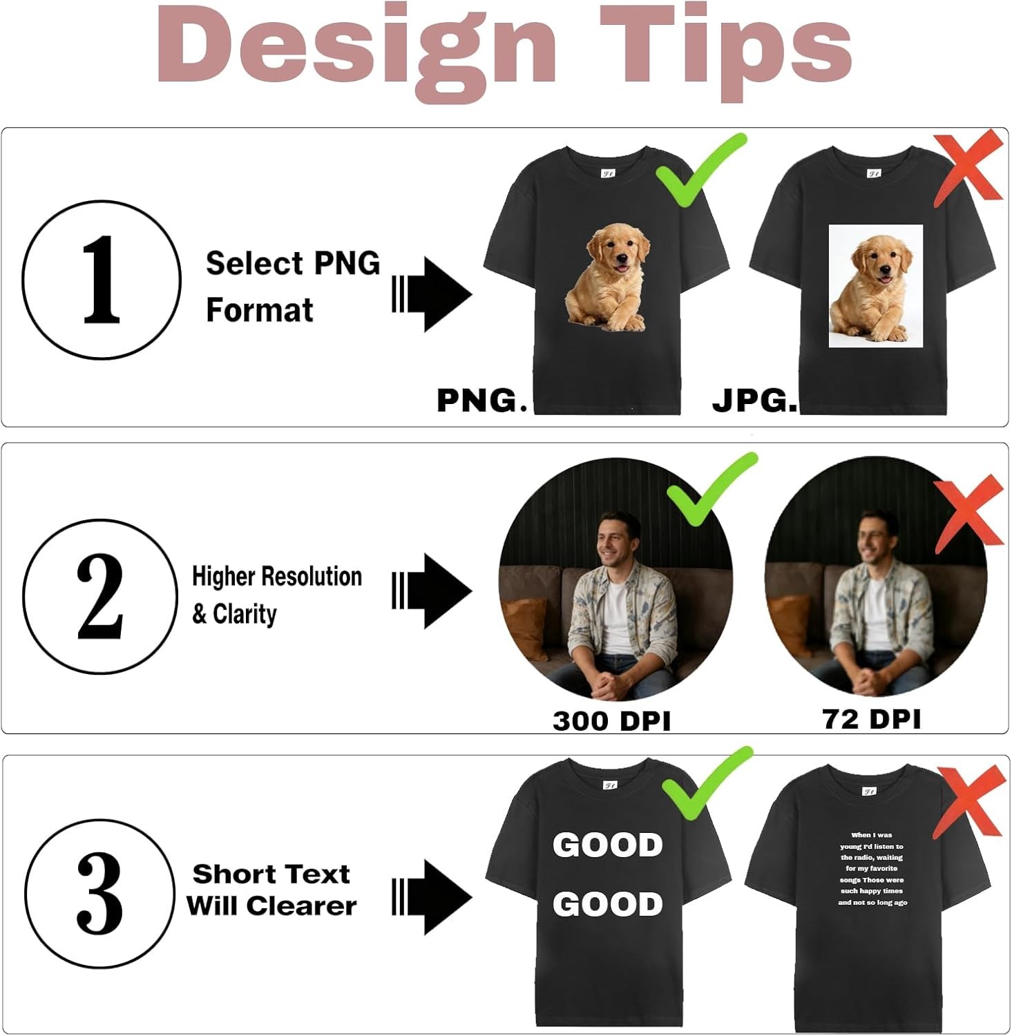Personalized Custom T-Shirt Double Sided Print Your Design Text Logo Photo Gift