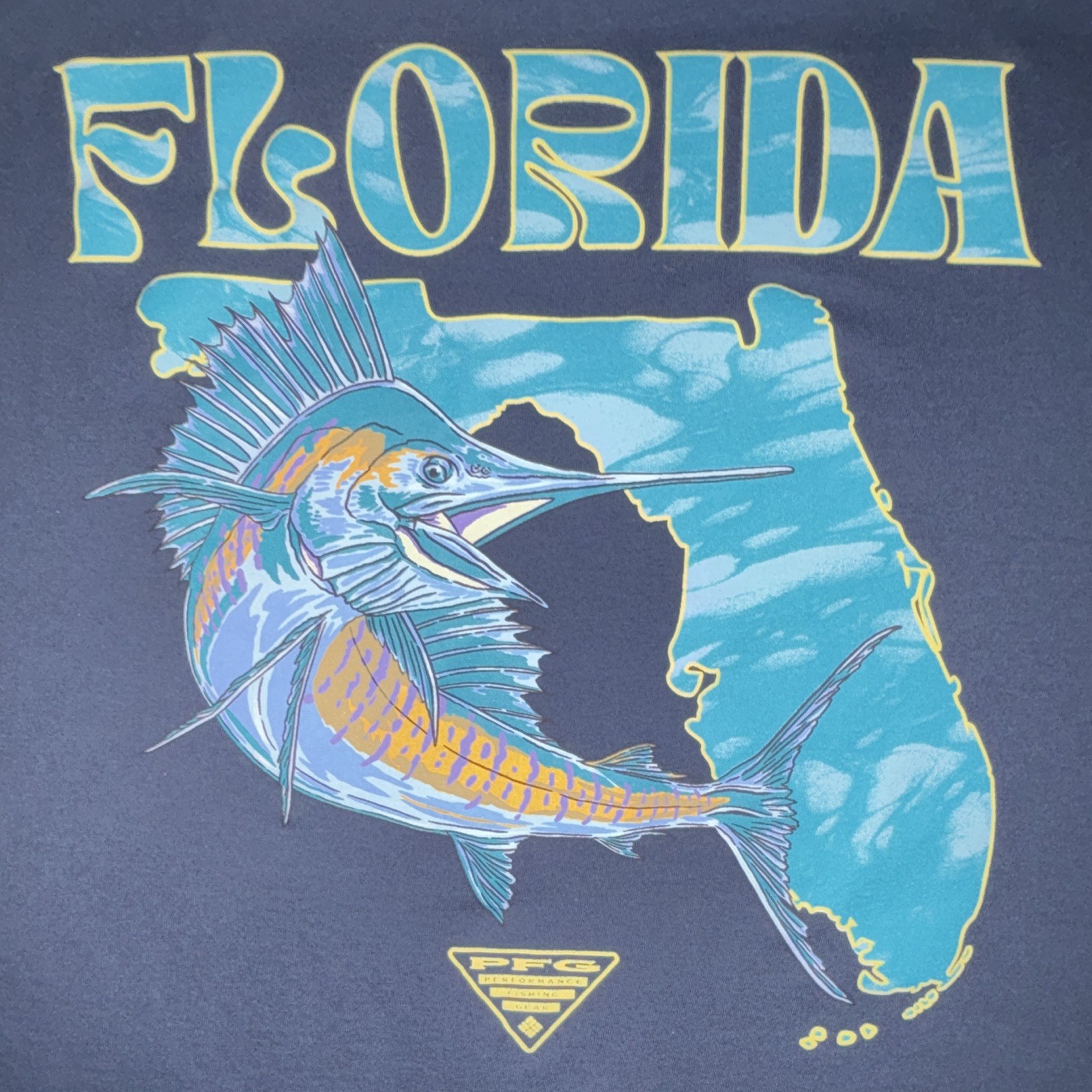 Columbia PFG Fish Graphic Logo Crew Neck T-Shirt Black Men’s XL Easy Care