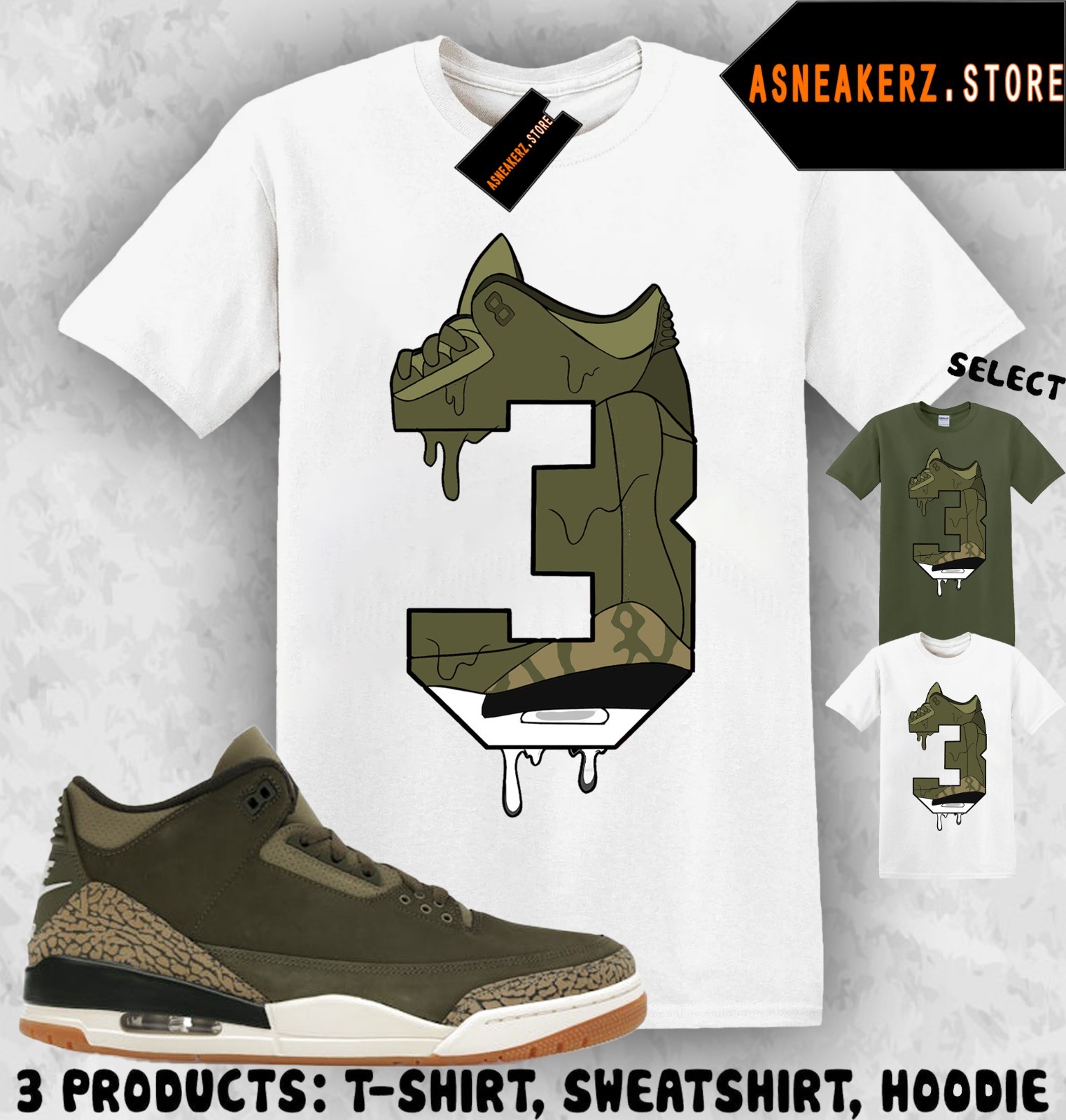 Shirt Matching AJ 3 Family Affair To Match Sneaker Number 3s Sneakerhead T-Shirt
