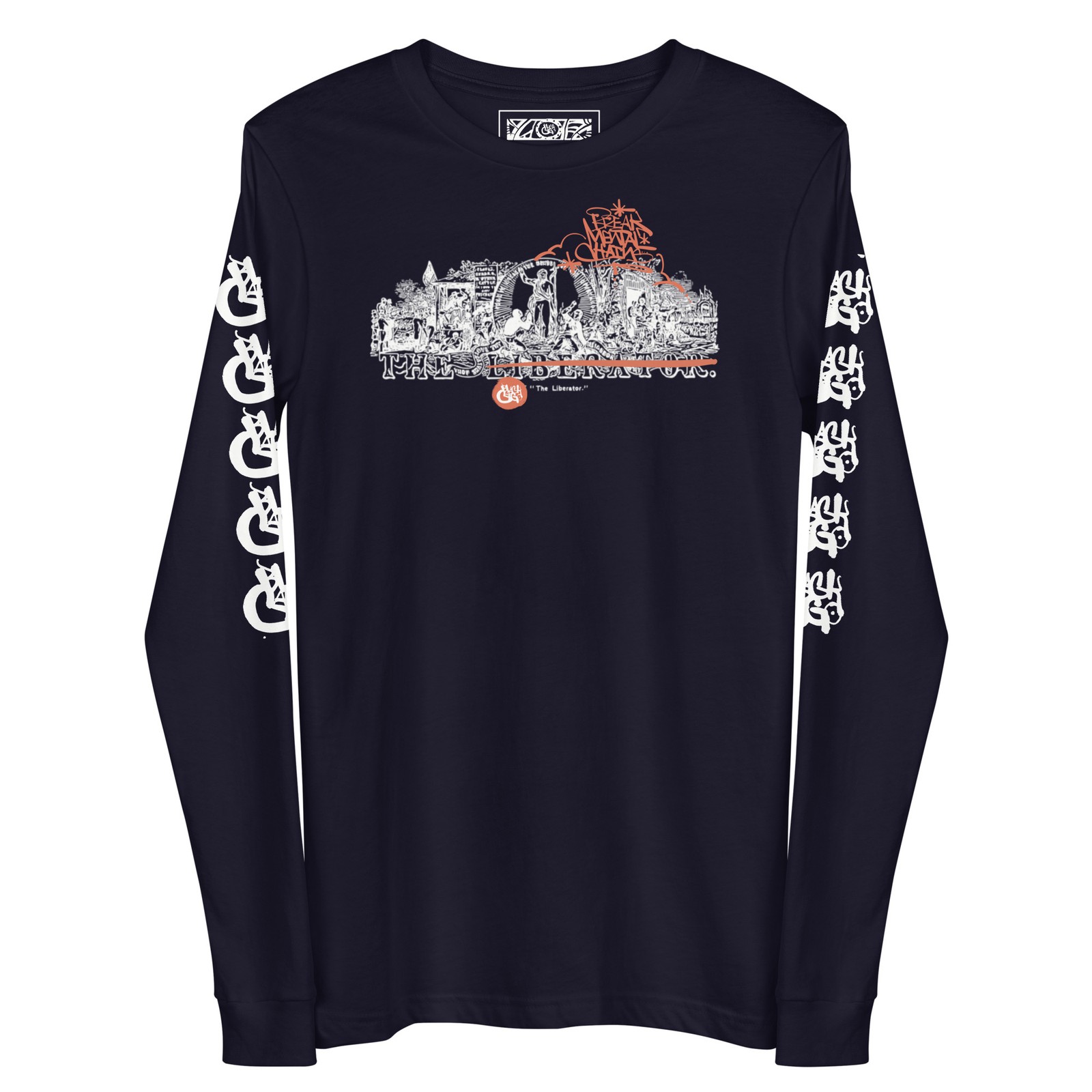 BlackCargo Unisex Long Sleeve Tee Sustainable Streetwear Navy XS S M L XL 2XL