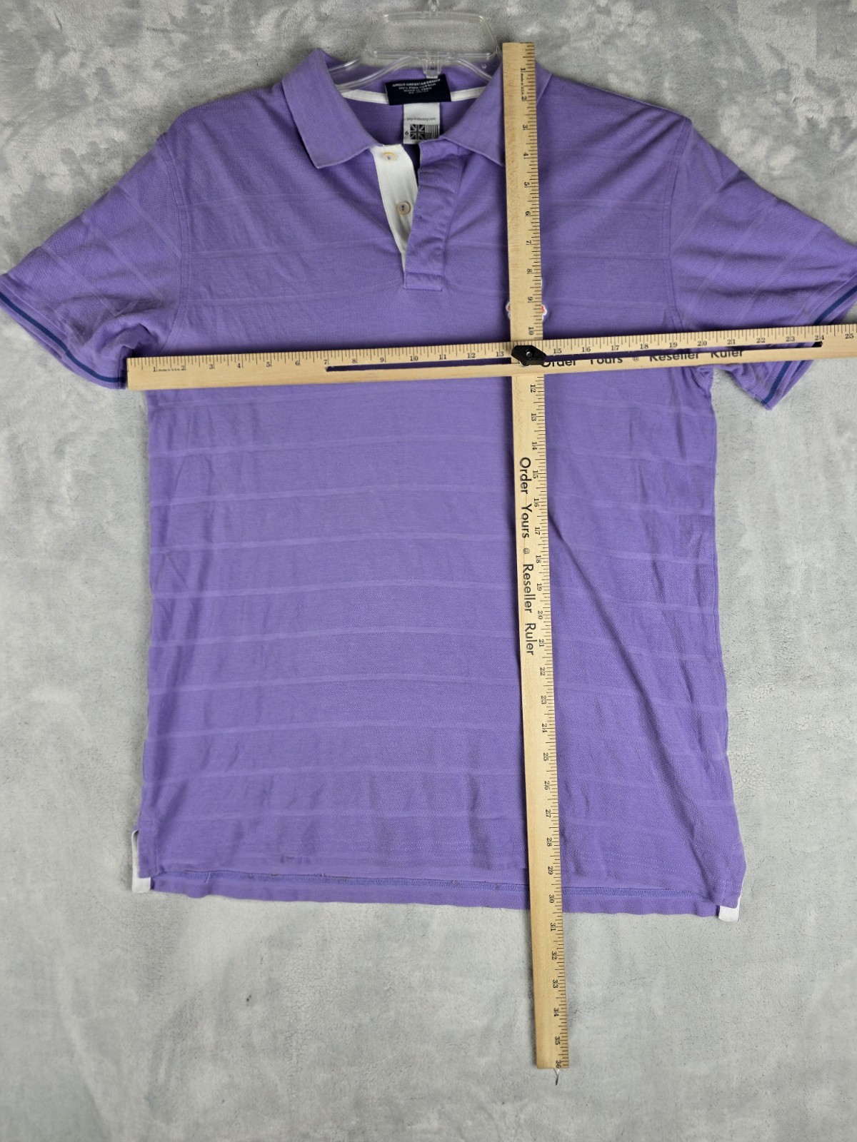 Psycho Bunny Shirt Mens 6 L Original Brand Purple Polo Orange and White Logo