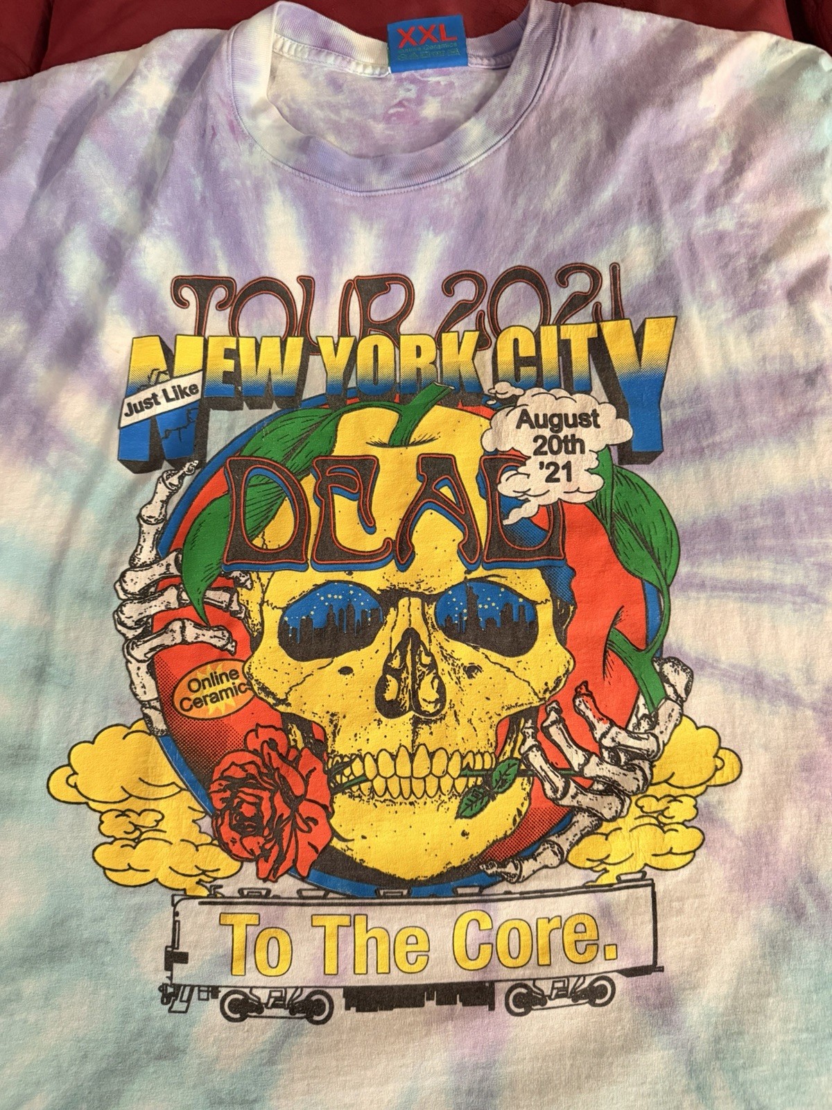 Online Ceramics NYC Tour 2021 Tie-Dye Graphic T-Shirt, Crew Neck, 2XL