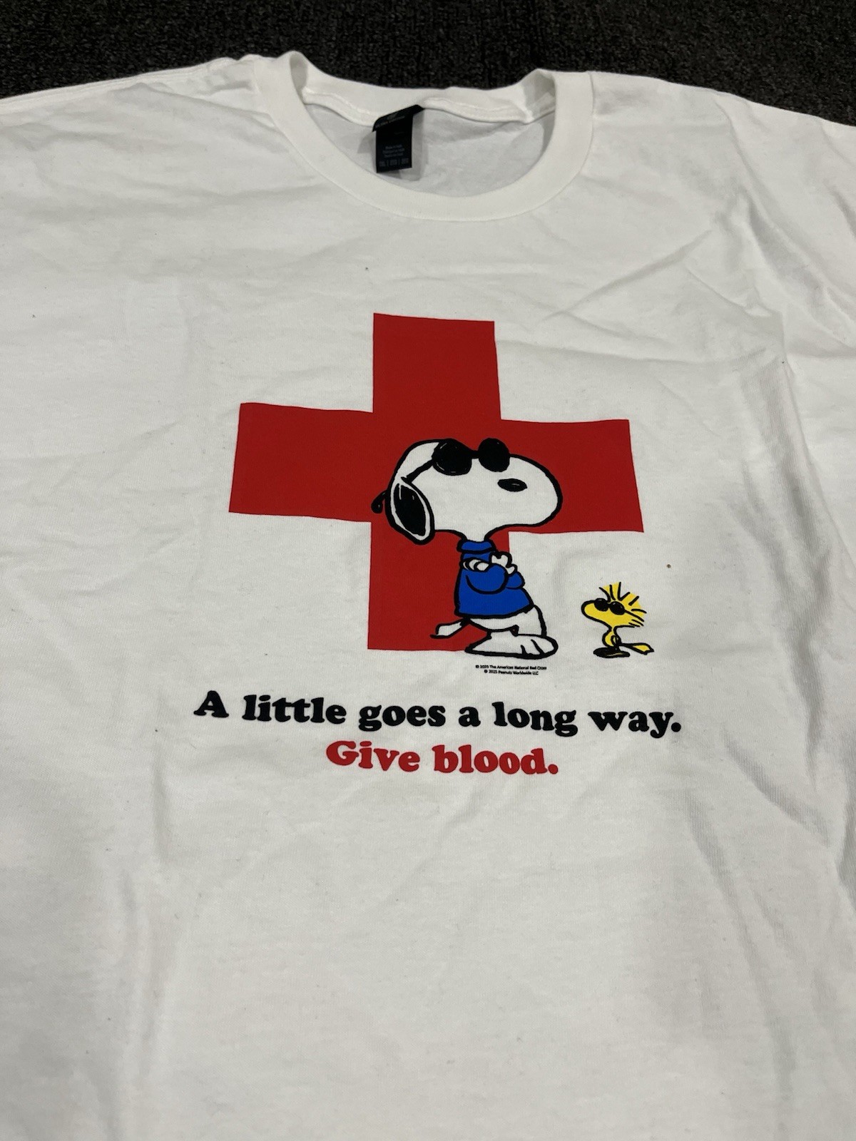 American Red Cross Snoopy Joe Cool Give Blood White T-Shirt Mens Size 2XL
