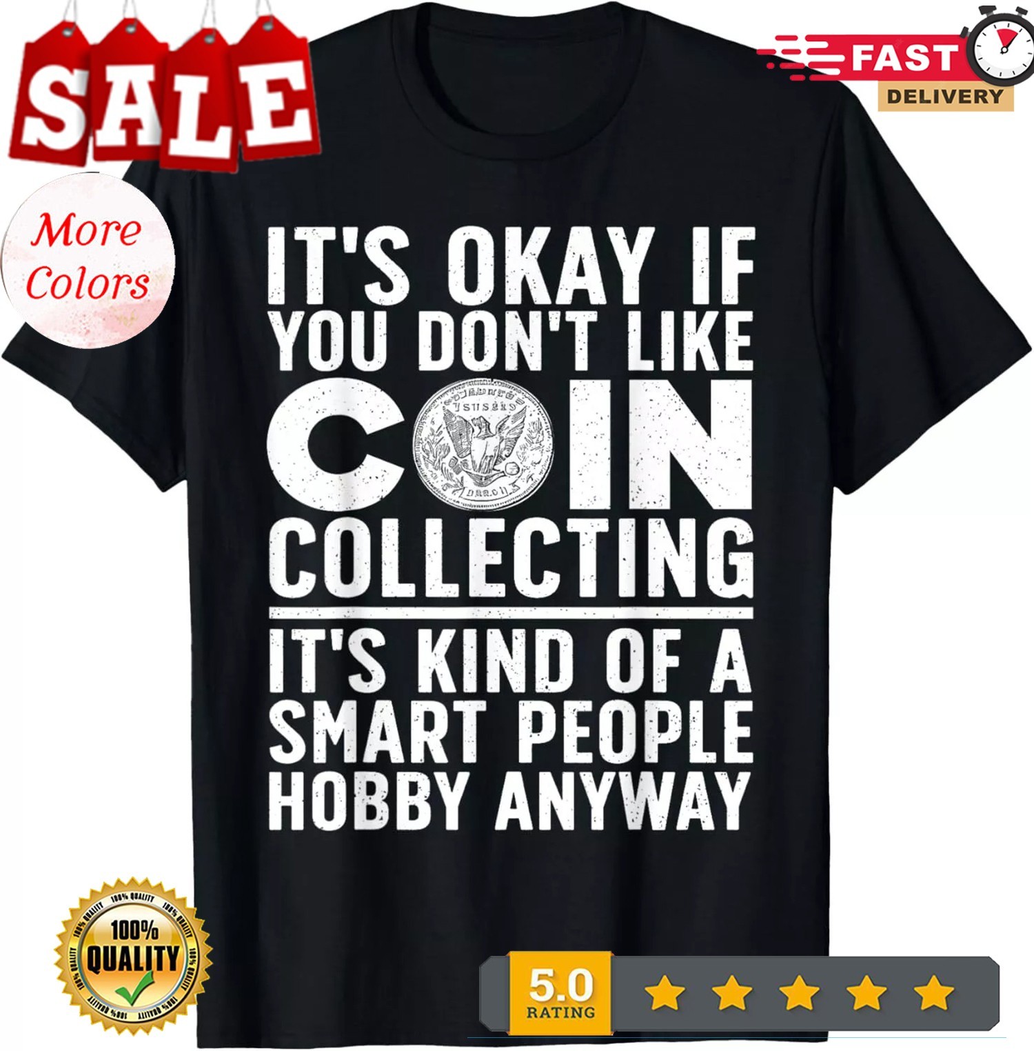 Coin Collecting Art For Men Women Coin Collectors Numismatic Gift Unisex T-Shirt
