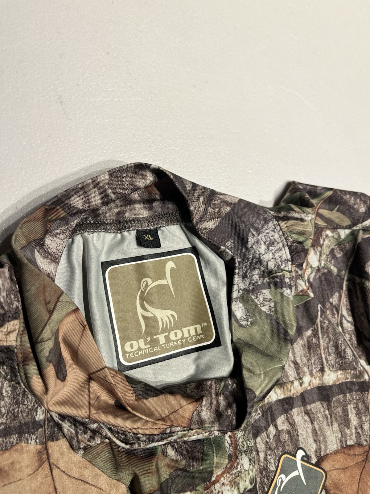 Ol Tom hirt Men’s XL Mossy Oak Turkey Gear Camo Hunting Performance Polyester