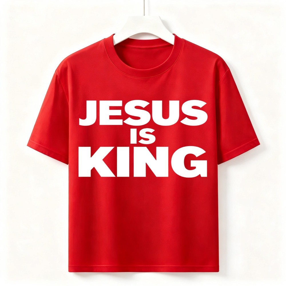 Minimalist Jesus Is King Faith Shirt Unisex Streetwear Basic Cotton Graphic Tee