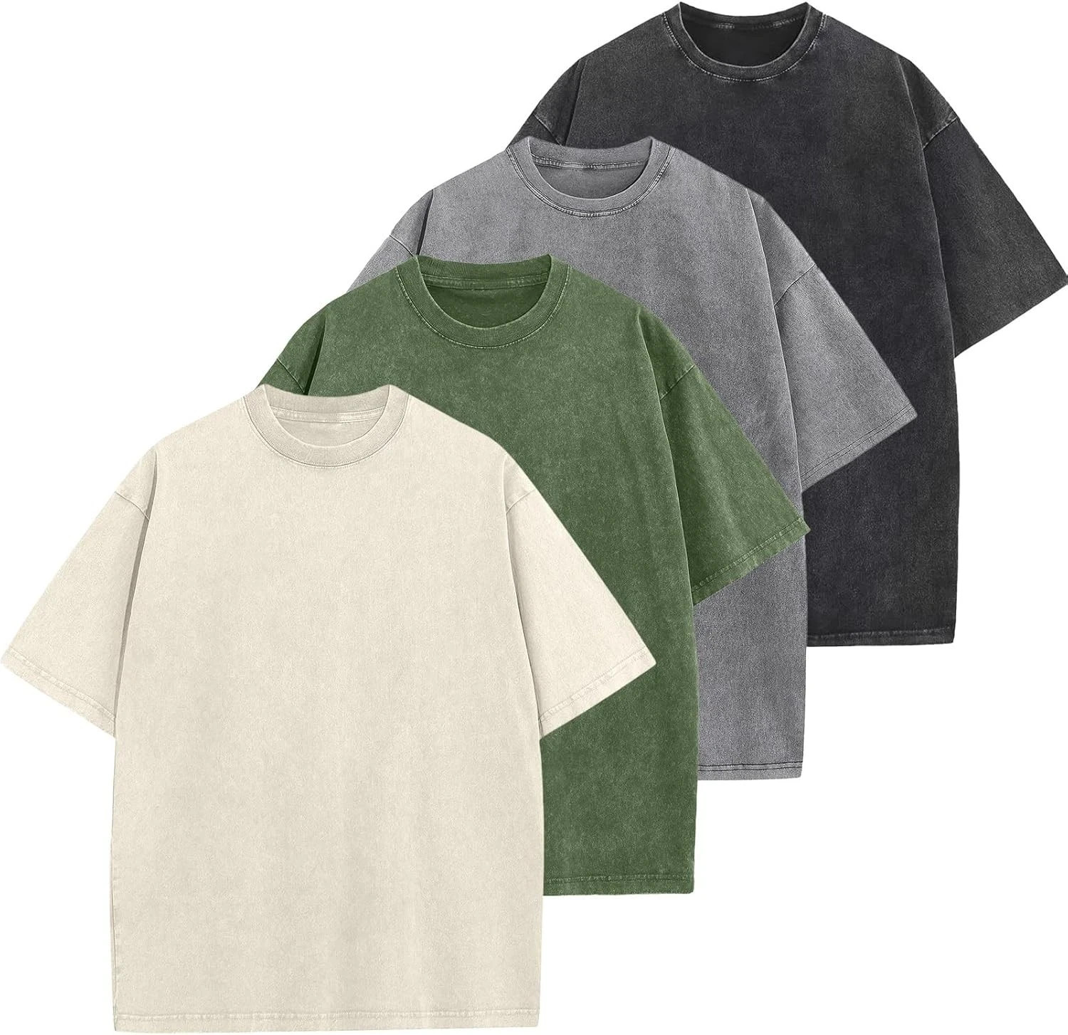 Men’s Oversized Vintage Acid Wash T-Shirt 100% Cotton Loose Fit Streetwear Tee