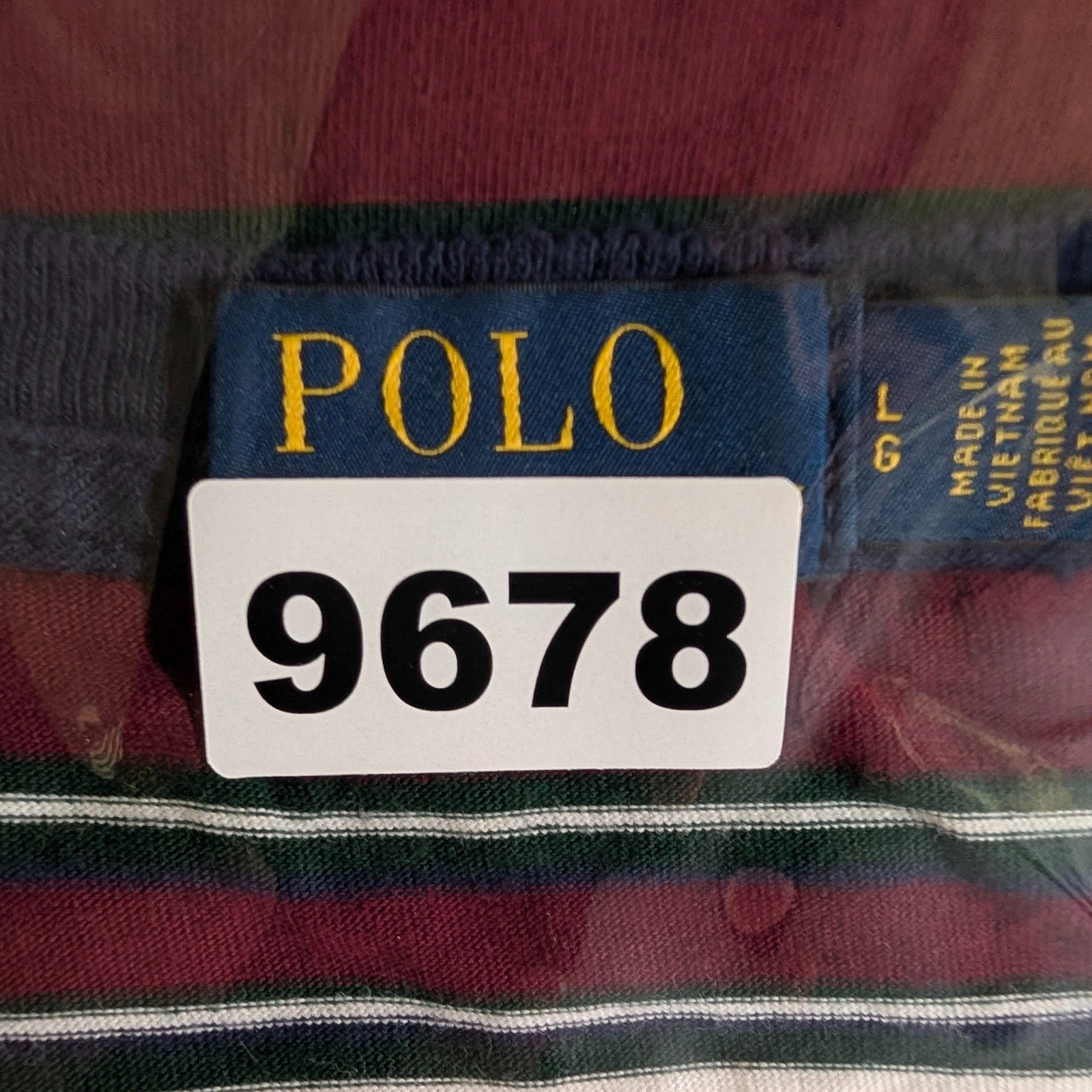 Polo Ralph Lauren T-Shirt Mens Large Burgundy Multi Stripe Classic Fit Pony