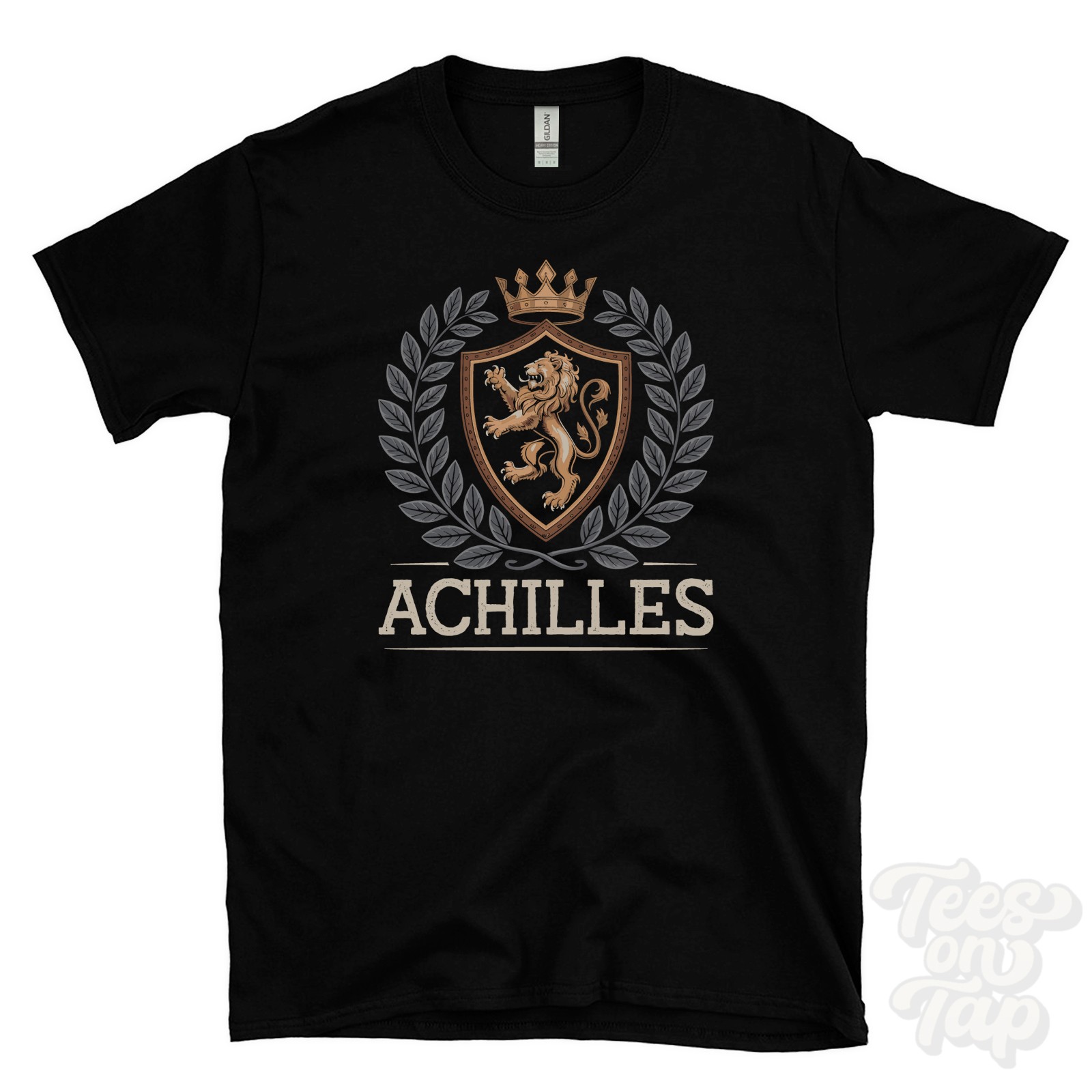 ACHILLES FANTASY COAT OF ARMS T-SHIRT novelty parody family name crest