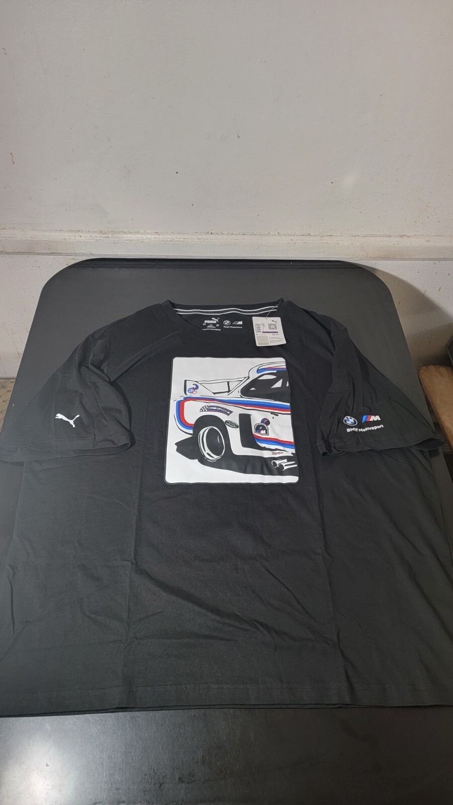 PUMA BMW MOTORSPORTS MMS STATEMENT GRAPHIC TEE M-SPORT BLACK T SHIRT SZ 2XL