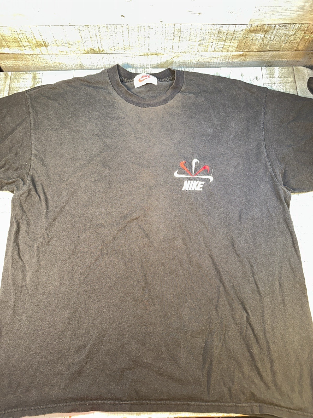 Vintage 80s 90s Bootleg Nike Tee Black XL Fits 2XL Swoosh Logo Streetwear Rare