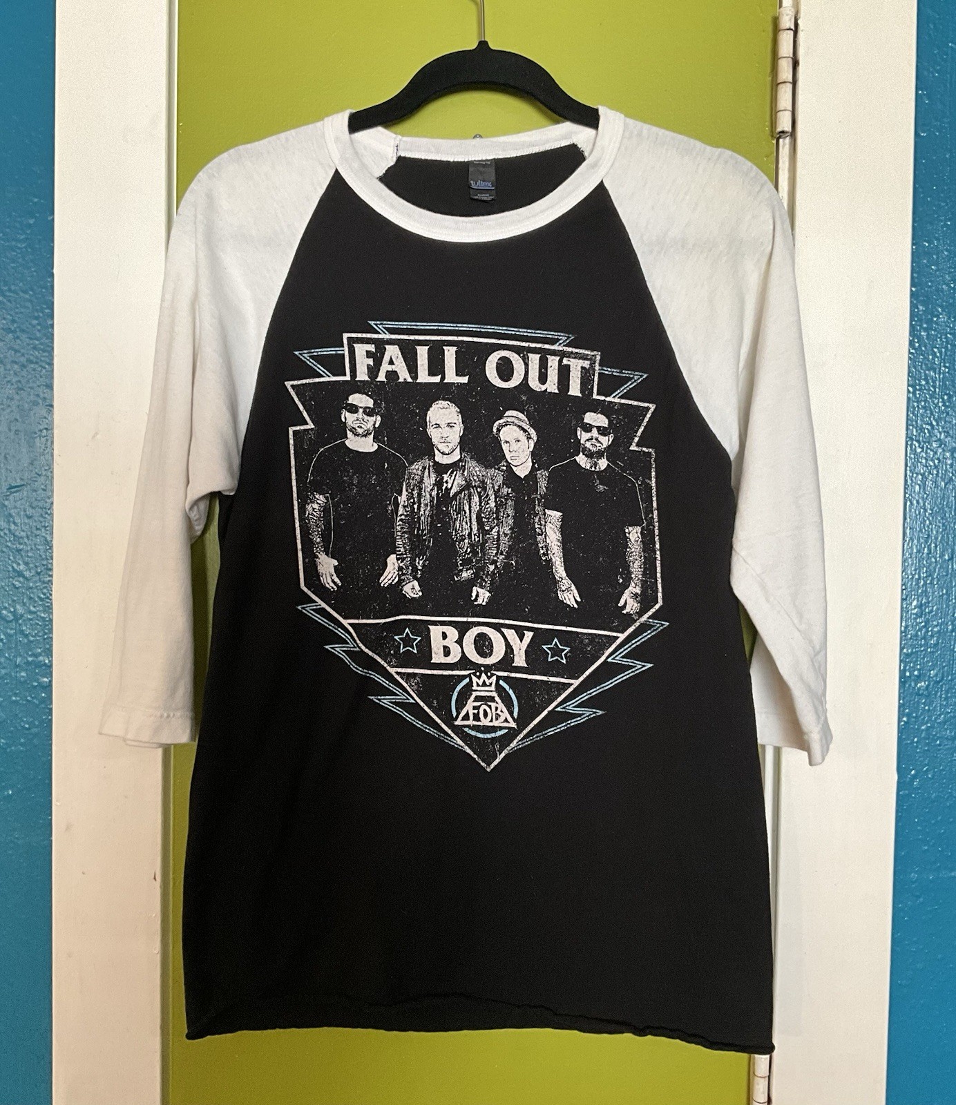 FALL OUT BOY Raglan T-Shirt Size Small Hardcore Punk Emo Cotton Pre Shrunk