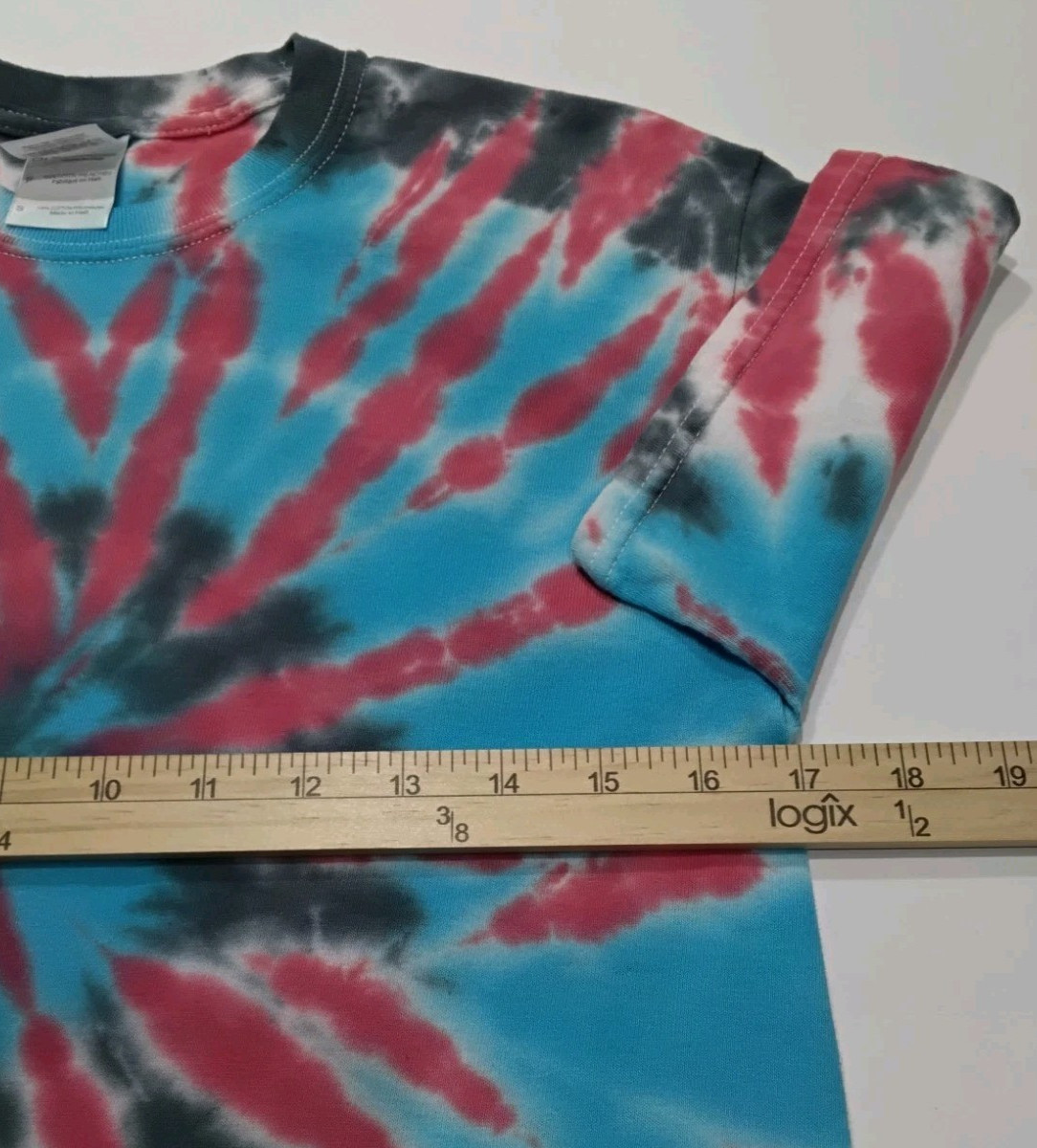 New Tie Dye Men’s T-Shirt Red Blue Adult Small Multicolor Summer Spider