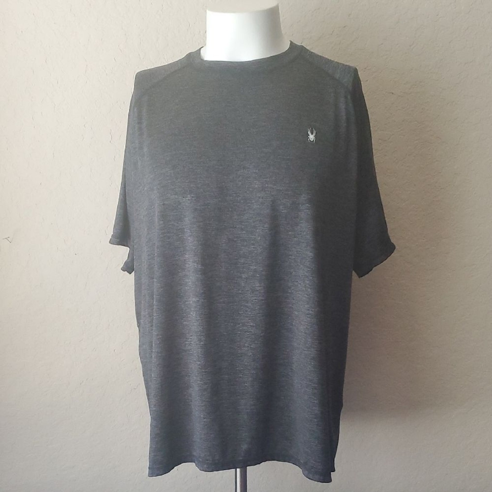 Spyder Men’s XL Short Sleeve Rash Guard – Charcoal Gray UPF 50+ Swim Shirt