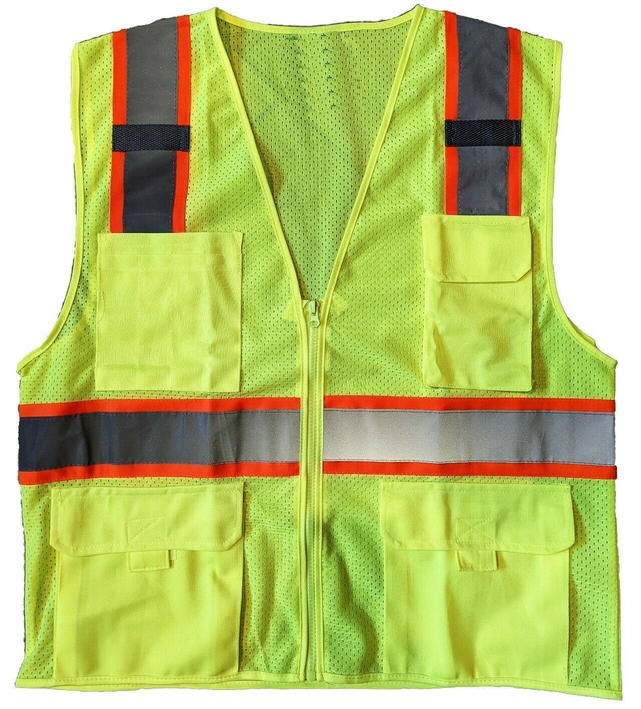 Safety Work Vest T Shirt Long Sleeve Short ANSI High Visibility Reflective Tape