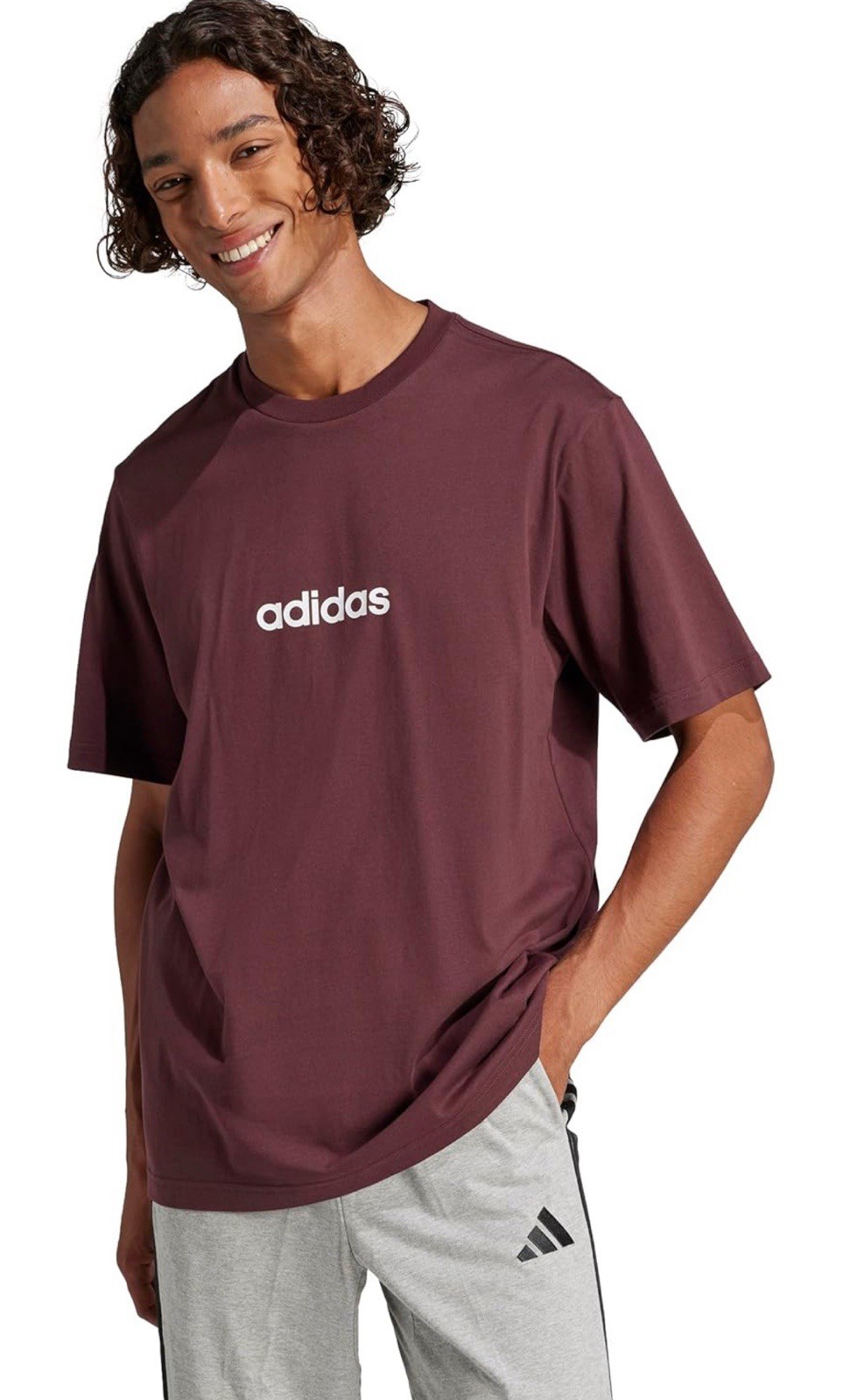 adidas Essentials Single Jersey Linear Crew Neck Short Sleeve T-Shirt Size Small
