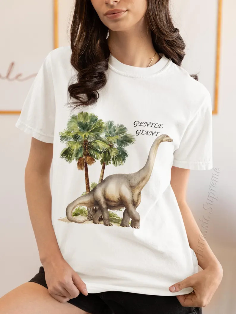 Brachiosaurus Gentle Giant Comfort Tee Dinosaur Shirt Men Women