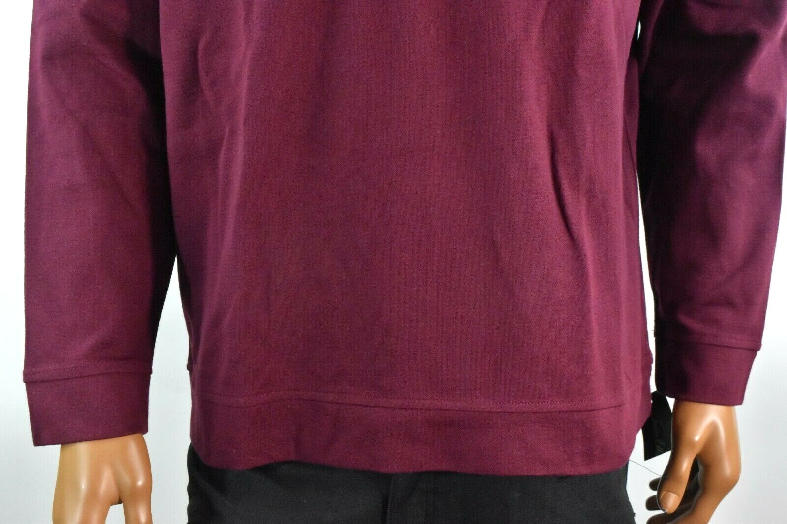 Tasso Elba Mens Sweatshirt New XL XXL Crew Neck Long Sleeves Wine Red Solid