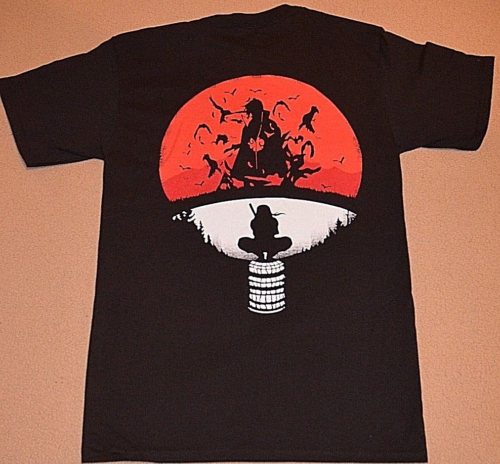 NARUTO Uchiha Clan Symbol Mash up Itachi T Shirt S M L XL ONLY Manja anime NEW