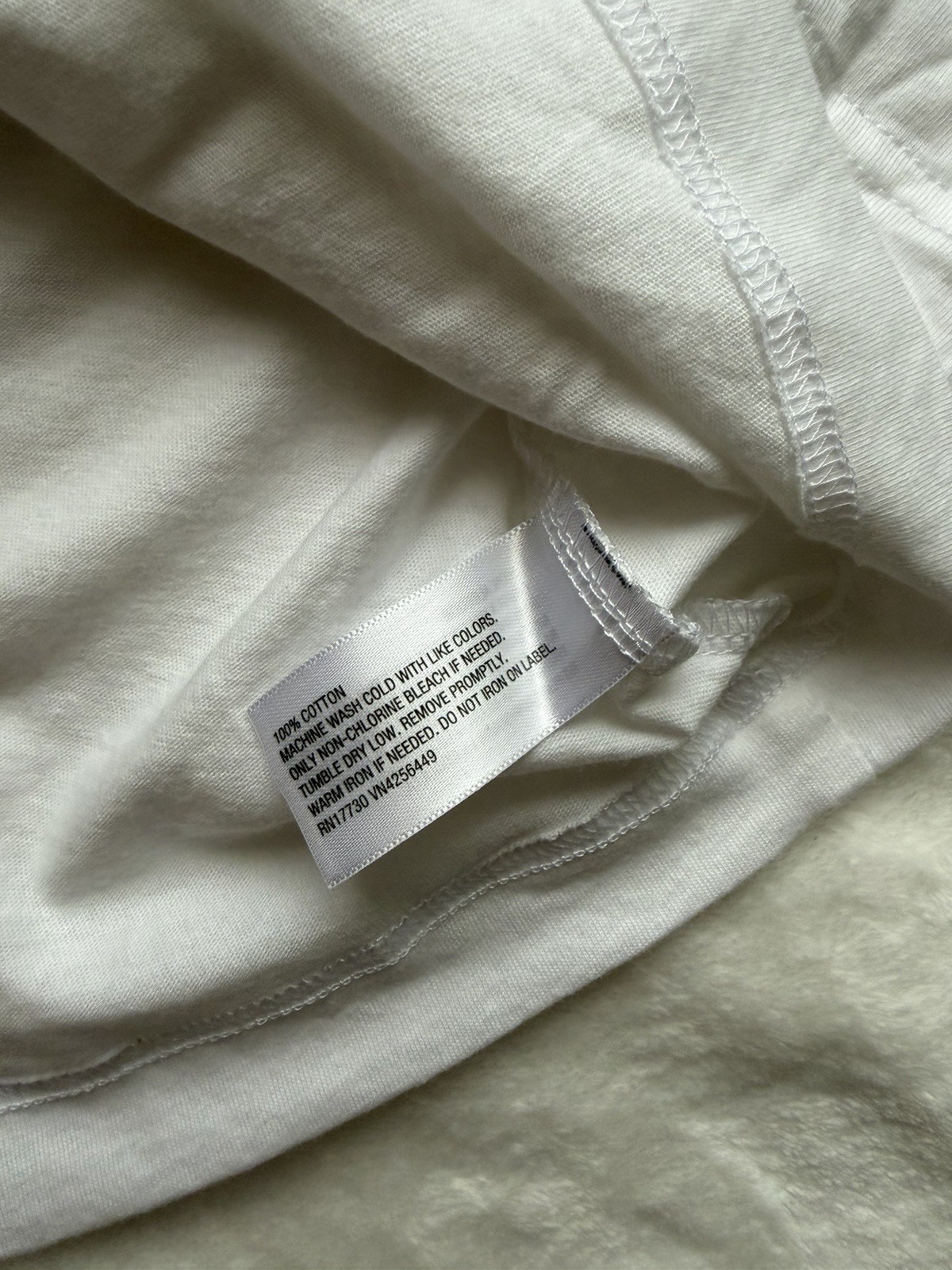 Original Use Men’s White Cotton Knit Crew Neck Long Sleeve Pocket T-Shirt L