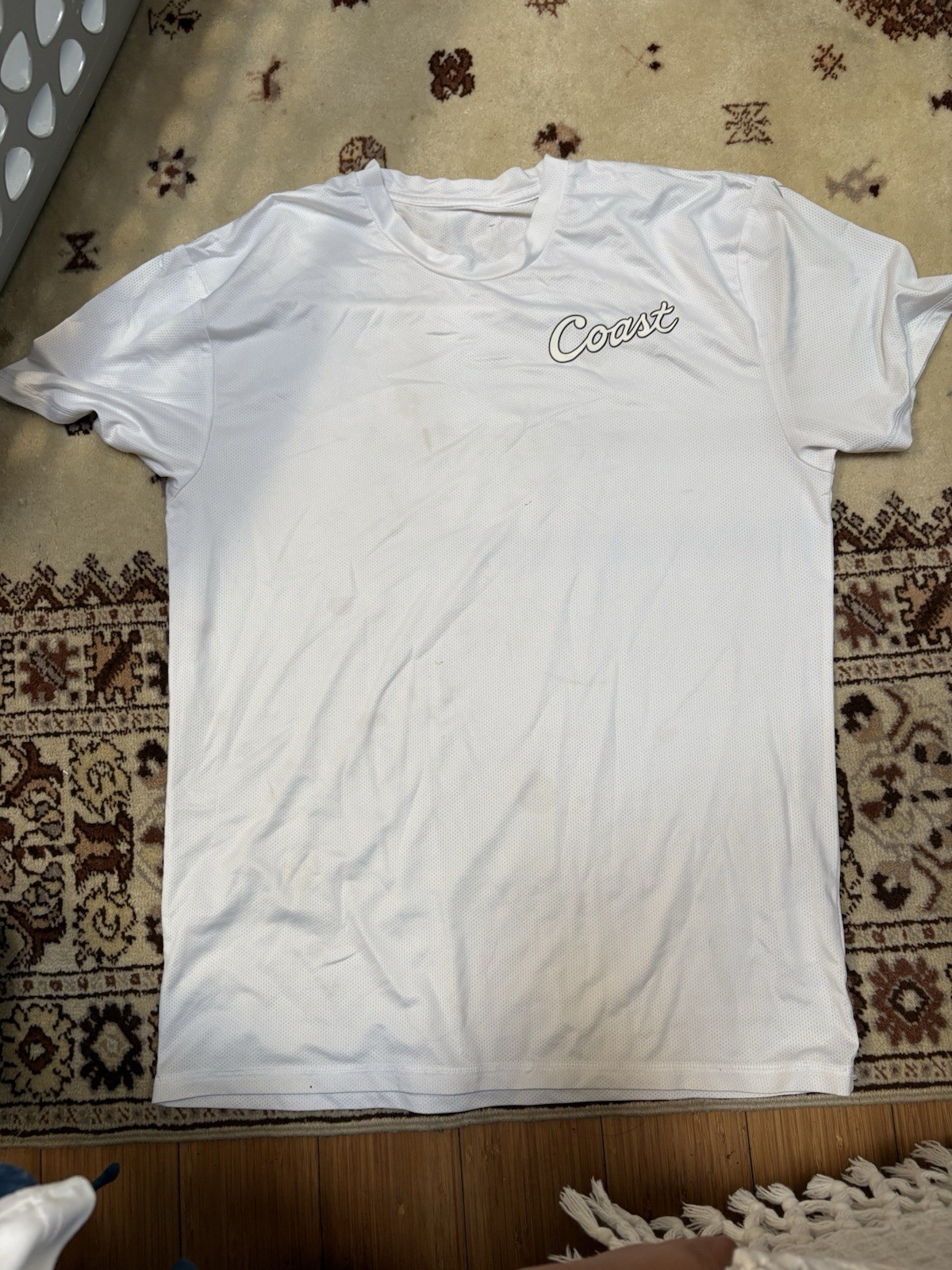 Reebok White Solid Crew Neck Short Sleeve T-Shirt Logo Accent Size S Teens