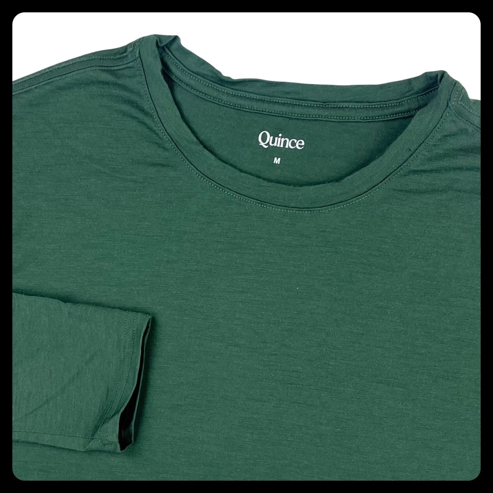 Quince Long Sleeve Crew Neck T-Shirt Men’s MEDIUM Green Lightweight Soft Knit