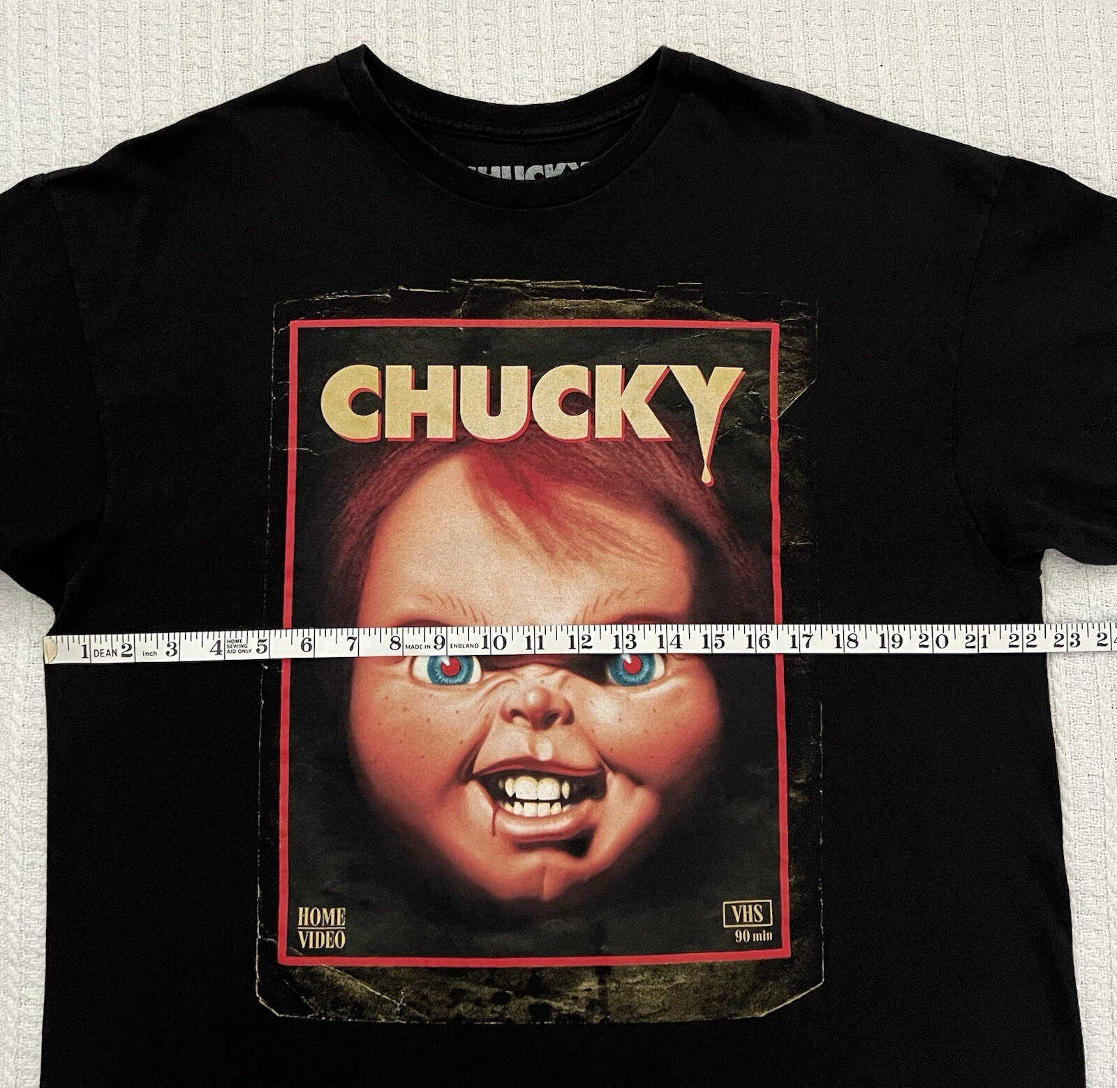 Chucky Childs Play Wanna Play 1988 VHS Cover Mens Shirt LG 22” X 29”