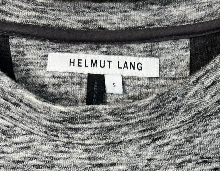 Helmut Lang Size Small Grey Cotton/Nylon Melange Packet Tee