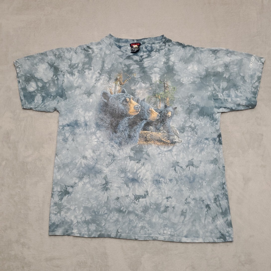 Vintage Oregon Zoo Black Bear Shirt Mens Large Multi Color Tie Dye Nature TEE