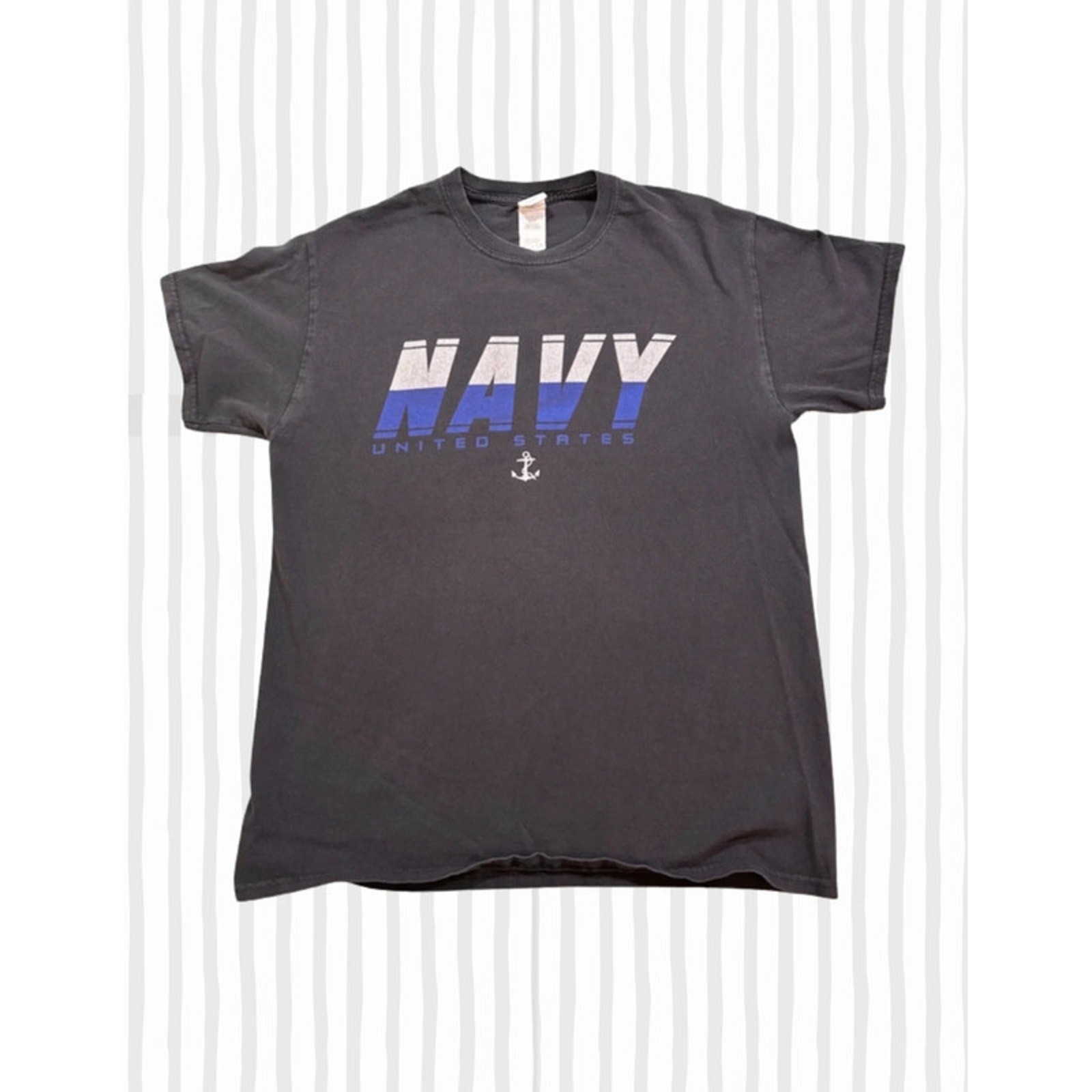 U.S. Navy Black Graphic T-Shirt Size US UK Medium