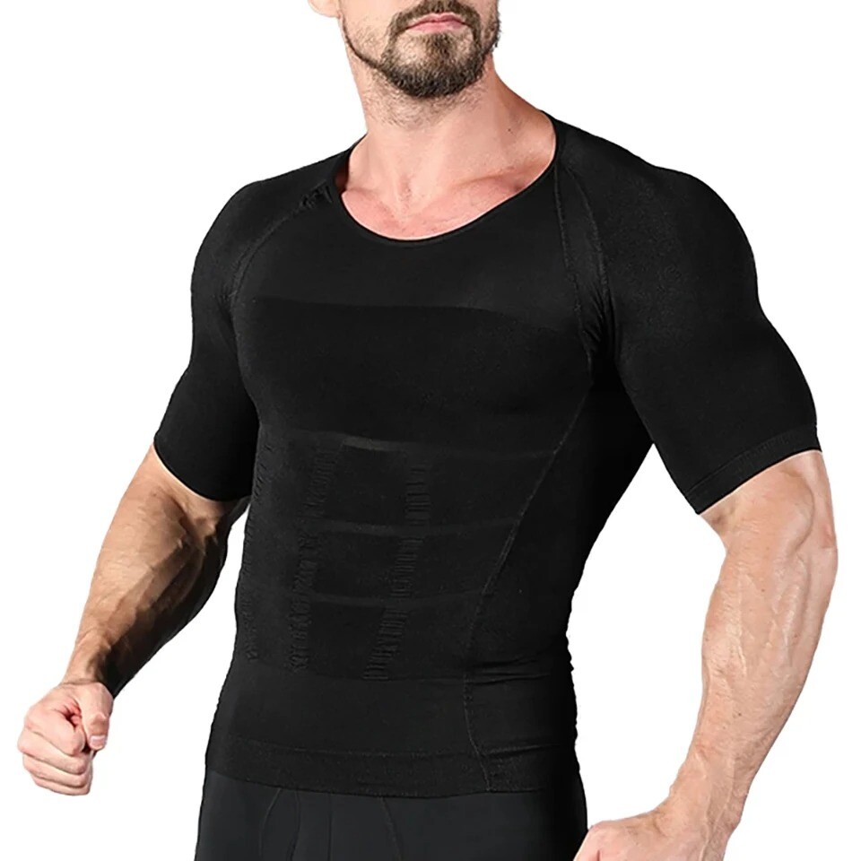 Gynecomastia Men’s Slimming Shaper Shirt Abs Abdomen Slim Compression Shapewear