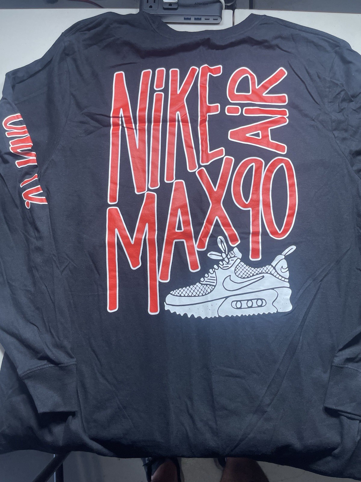 Nike x Undefeated UNDFTD Air Max 90 Long Sleeve T Shirt XXL Black NWT DC8397-010