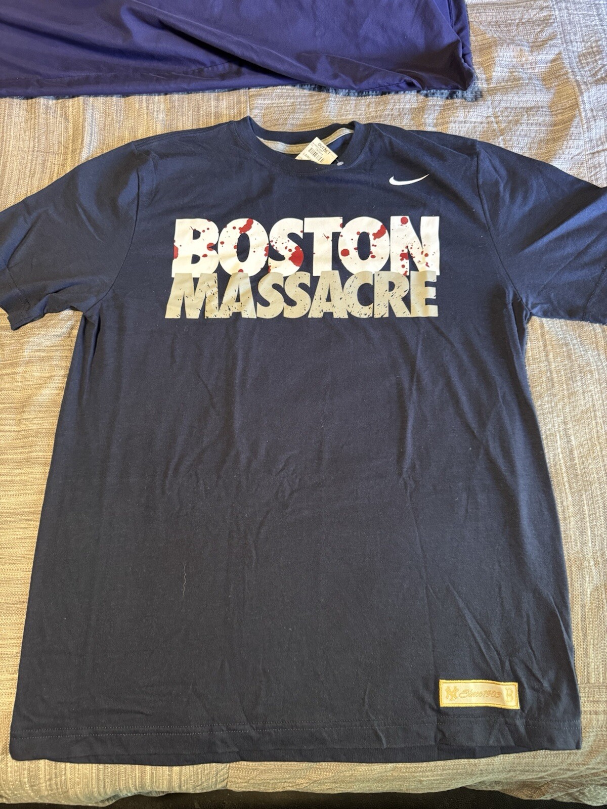 RARE New York Yankees Nike Boston Massacre Shirt BANNED BRAND NEW WITH TAG LG