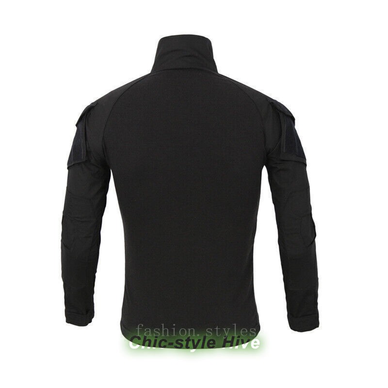 Combat Mens Tactical Shirt Long Sleeve T-Shirt Military Hunting Camo Army Shirt