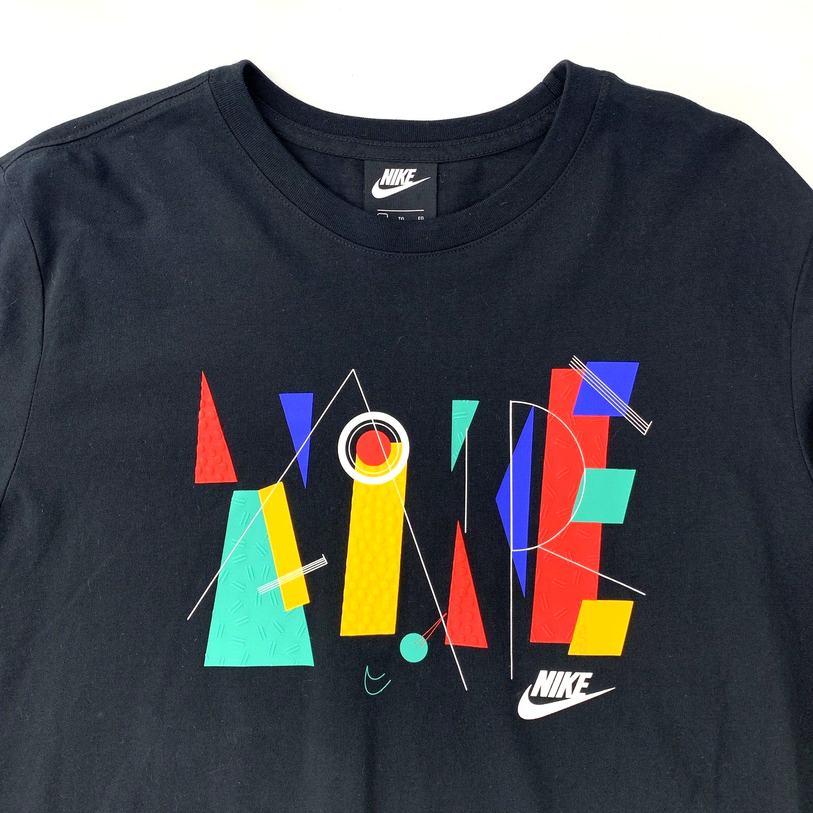 Nike Air Shirt Mens XL Black Geometric Abstract Sportswear Long Sleeve Urban