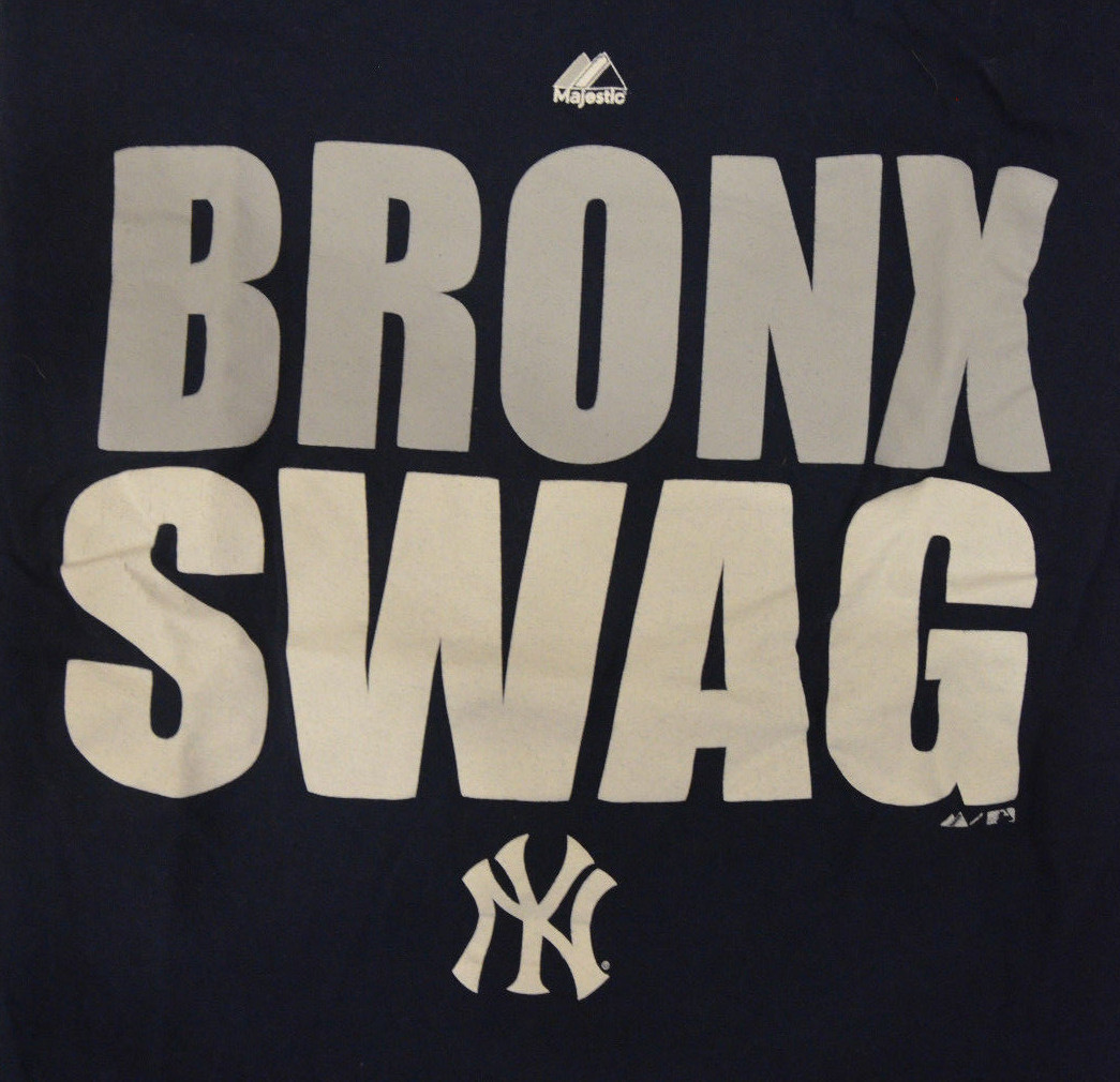Majestic New York Yankees Bronx Swag MLB T-shirt Adult Medium NY Navy Blue