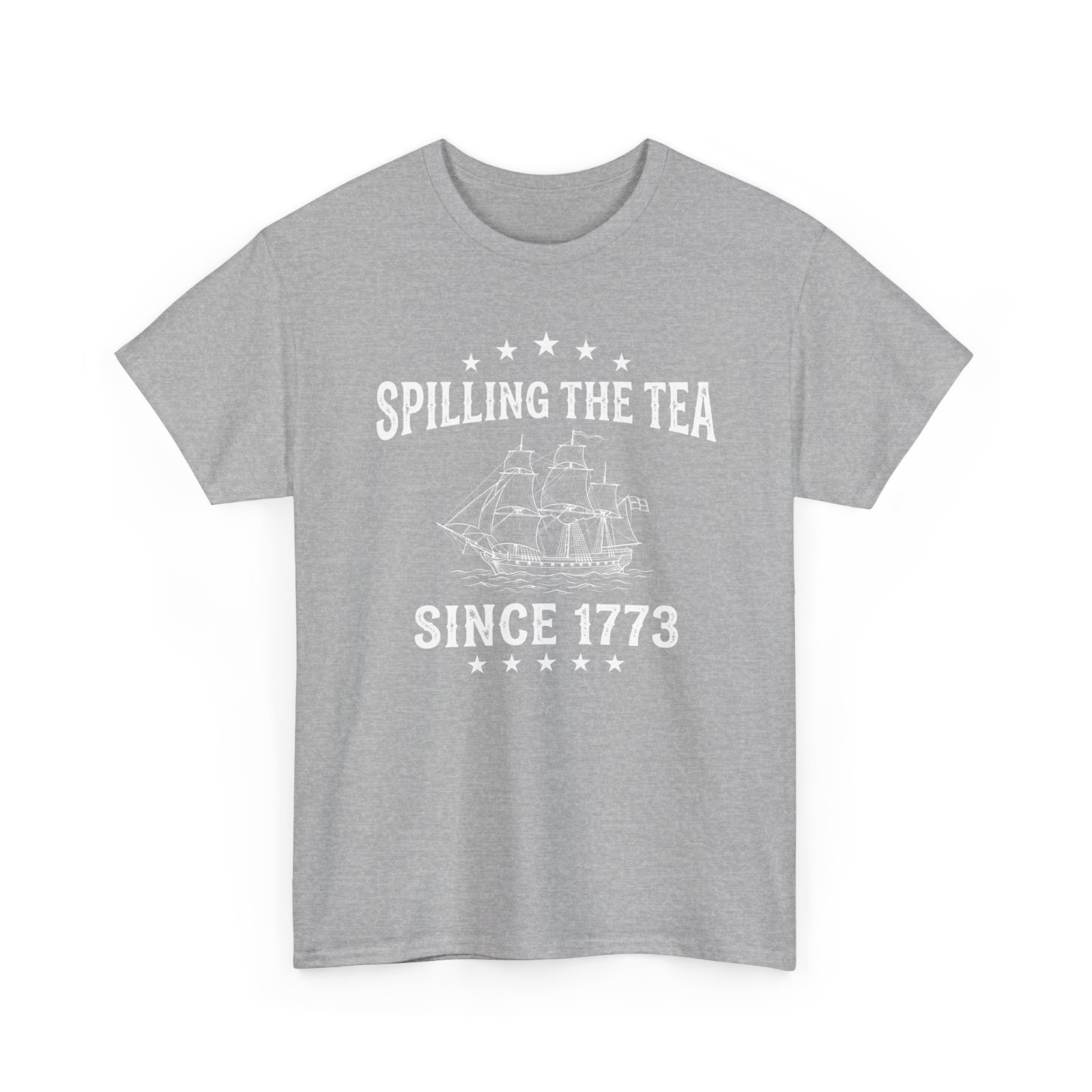 Spilling The Tea Since 1773 Retro Fun Patriotic 4th Ladies’ Round Neck Tshirt