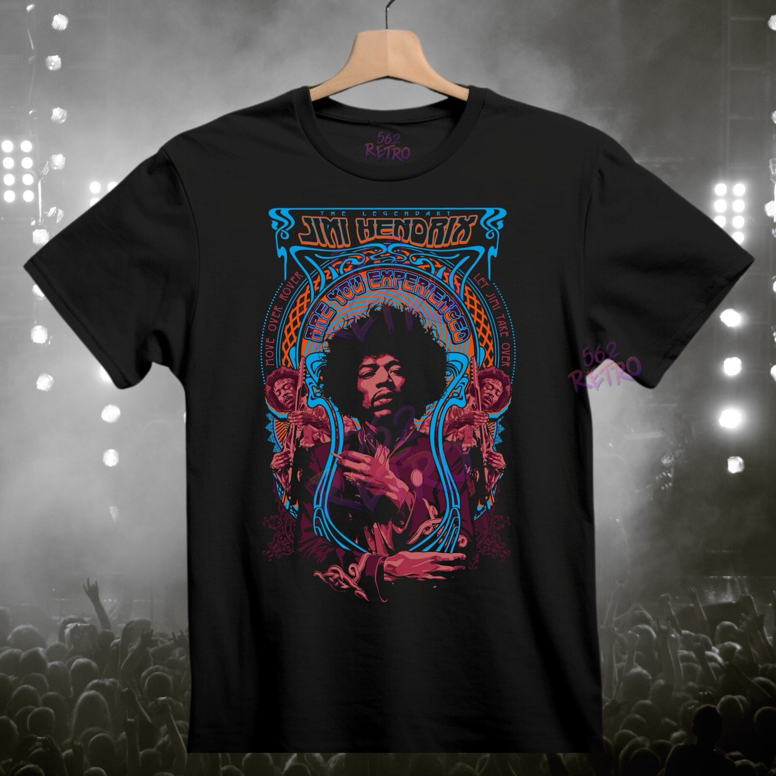 Jimi Hendrix Are You Experienced Classic Rock Band T-Shirt Black S-3XL