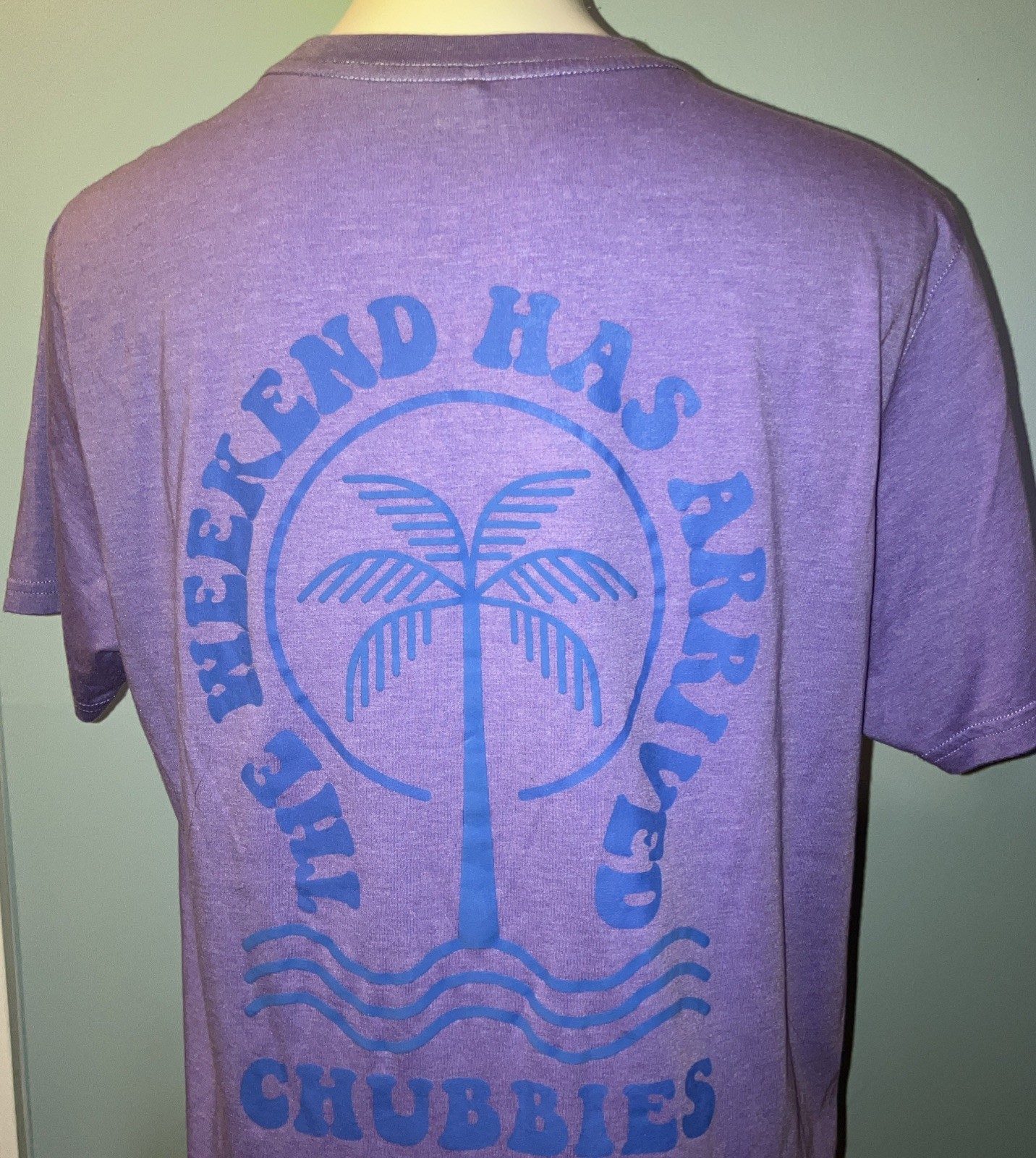 Chubbies T Shirt Weekend Has Arrived Purple The Relaxer Short Sleeve Mens L