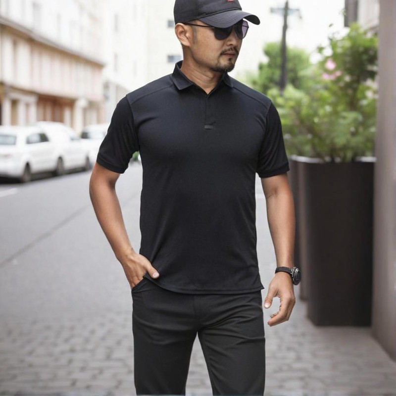 Men’s Tactical Polo T-Shirt Quick Dry Combat Short Sleeve Team Work Casual Shirt