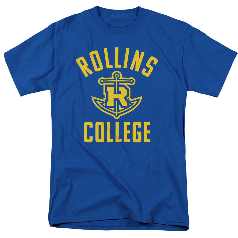 Rollins College Adult T-Shirt One Color Logo, Royal Blue, S-5XL