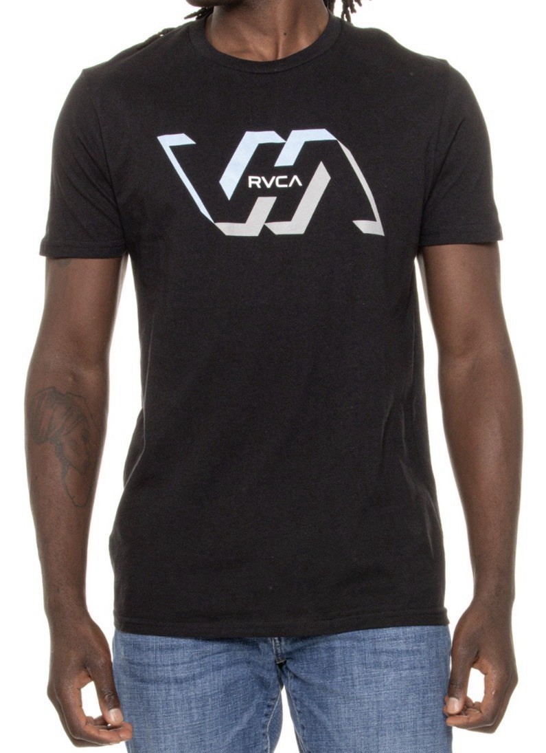 RVCA Memory Graphic Logo 3XL Tee Black Cotton Jersey Balance Of Opposites Skater