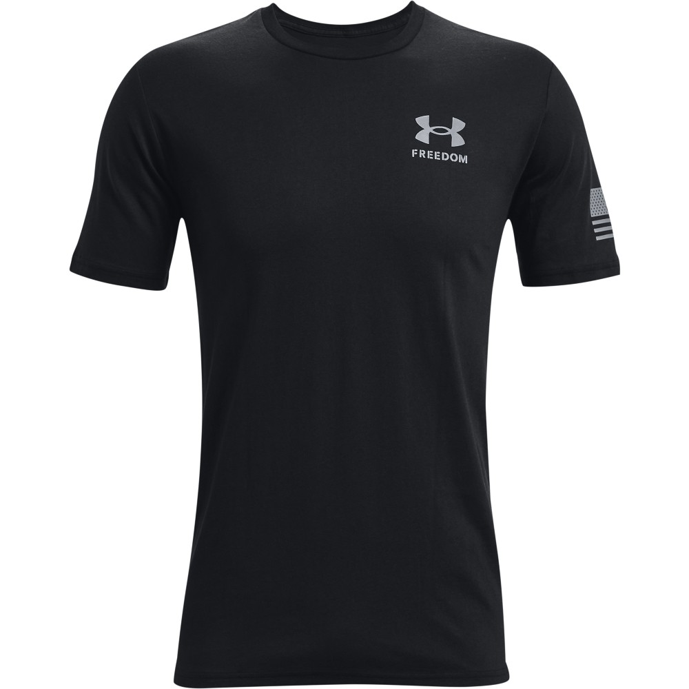 Under Armour 1370810 Men’s UA Freedom Flag T-Shirt, Black/Steel, Small