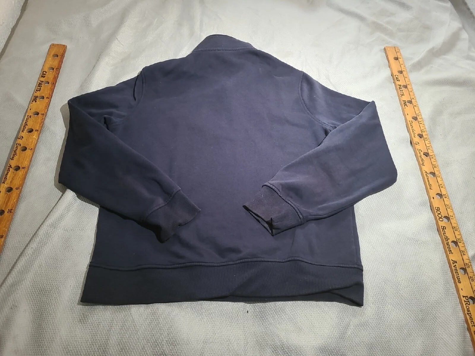 Michael Kors Shirt Mens Large Blue 1/4 Zip Mock Neck Cotton Logo Sweater Top