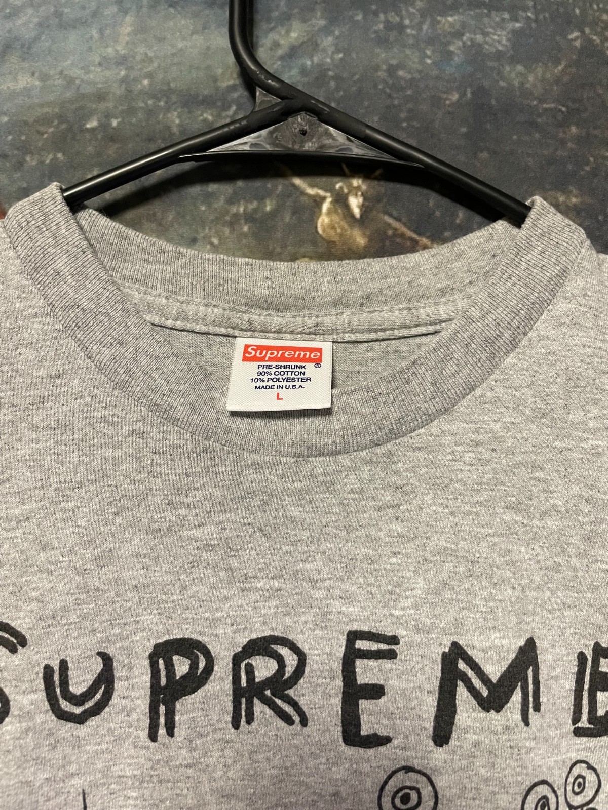 DANIEL JOHNSTON for SUPREME Eternal Fight Tee LARGE 2012 Gray Shirt SS12 RARE
