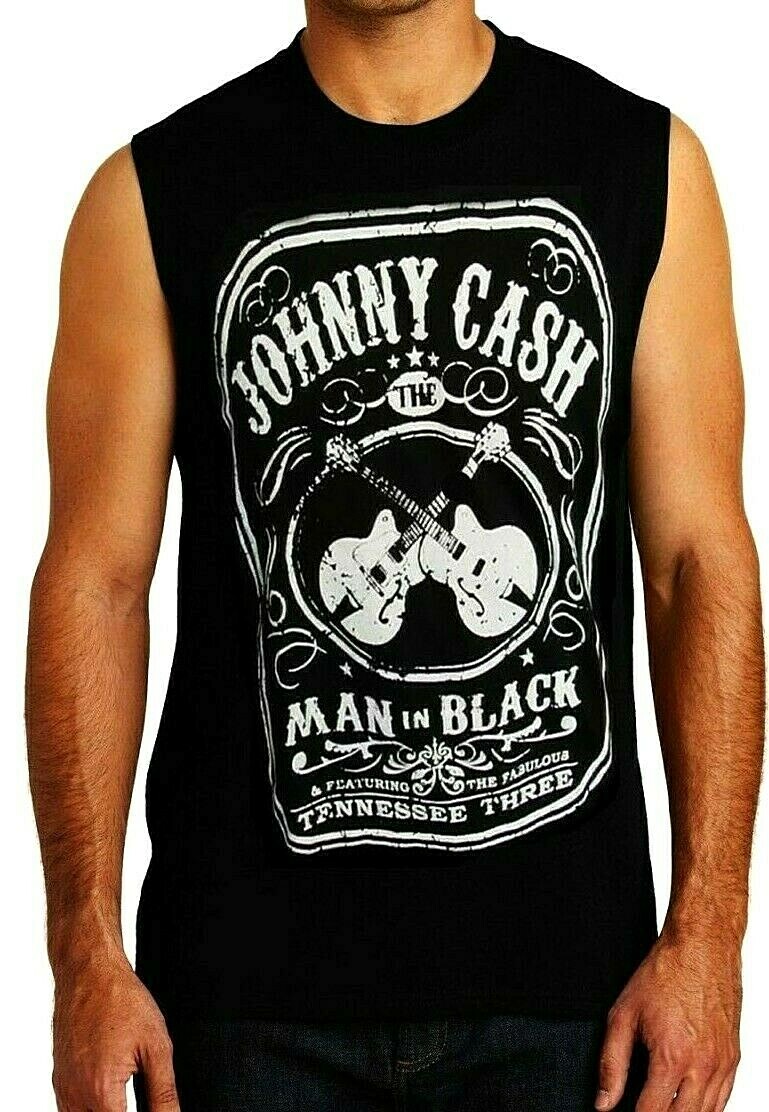 JOHNNY CASH ROCK Band Black Muscle Shirt