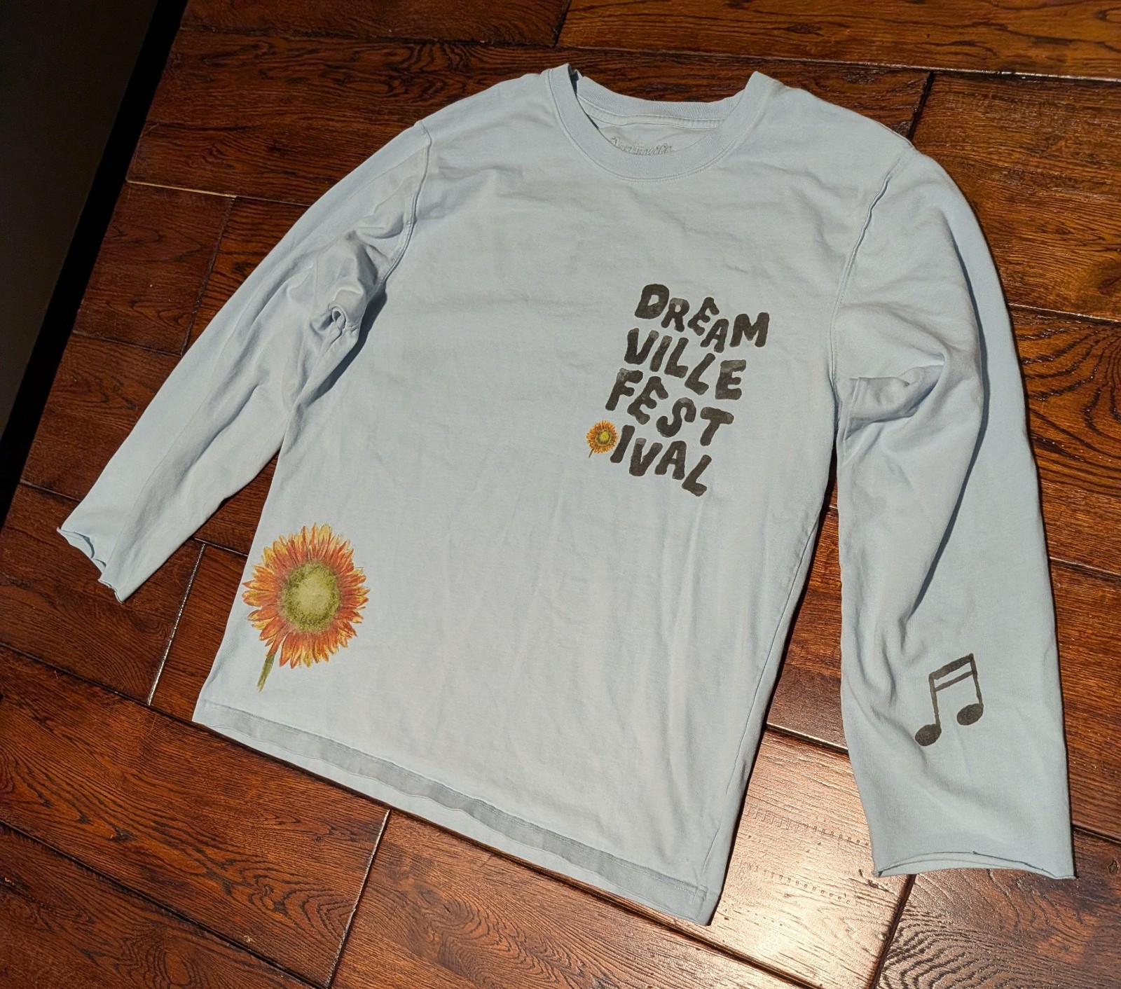 Dreamville Festival Men’s Light Blue Cardinal Long Sleeve T-Shirt Size Large